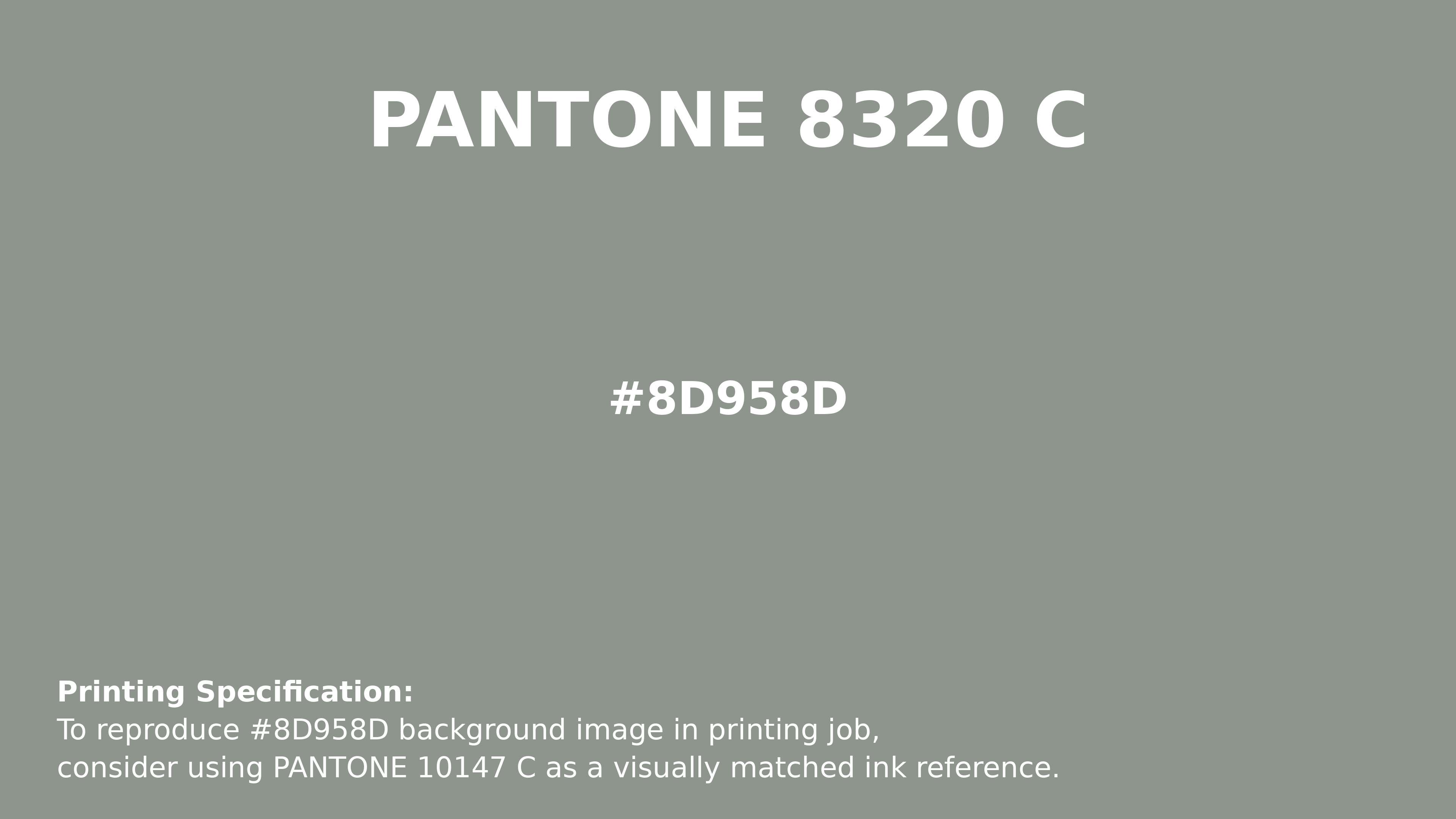 Professional Pantone color reference guide for Pantone 8320 C Color | Hex color Code #8d958d. Perfect for printing specifications and color matching in production. #pantone #colormatching #printing #8d958d