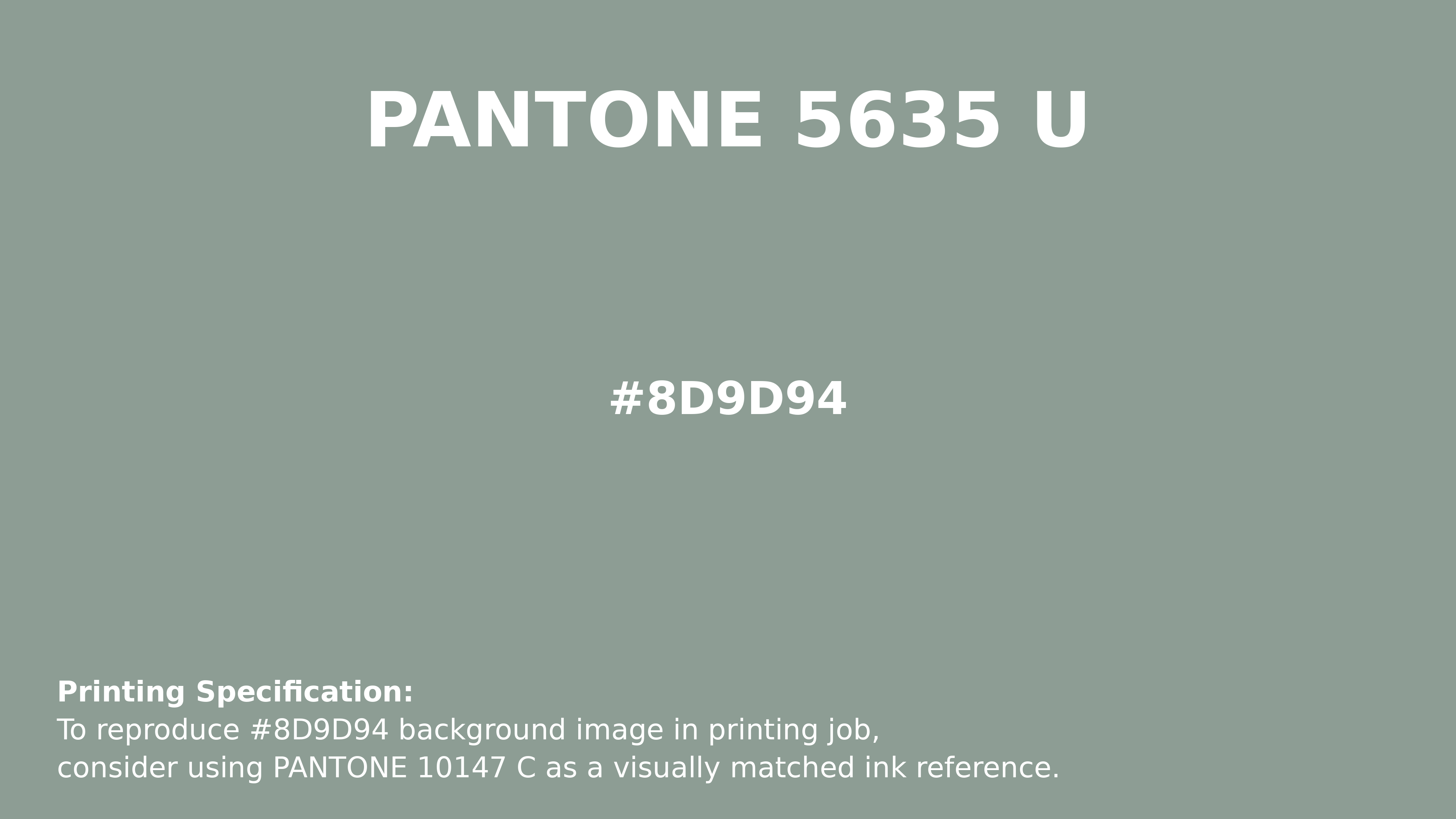 Professional Pantone color reference guide for Pantone 5635 U Color | Hex color Code #8d9d94. Perfect for printing specifications and color matching in production. #pantone #colormatching #printing #8d9d94