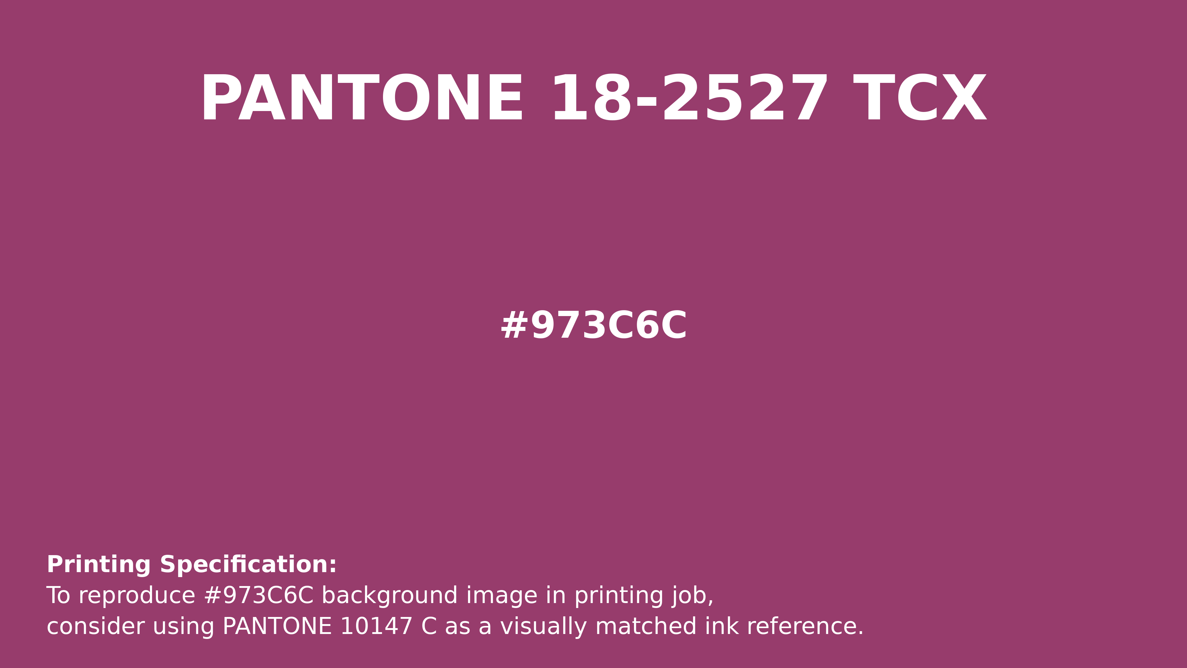 Hex Color #973c6c | Printing Match PANTONE 18-2527 TCX | Color