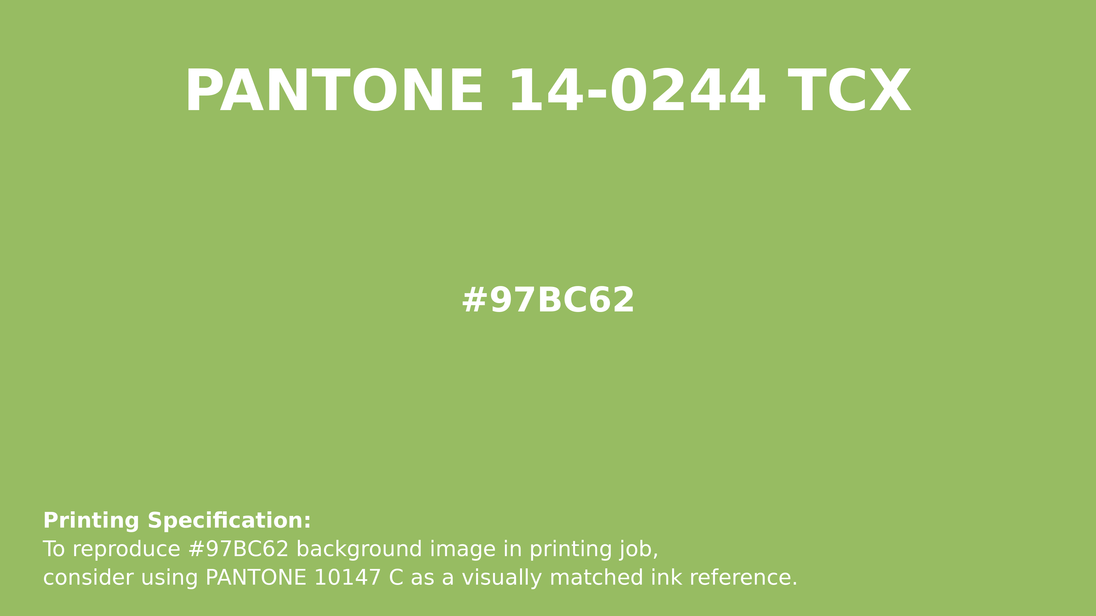 Hex Color #97bc62 | Printing Match PANTONE 14-0244 TCX | Color