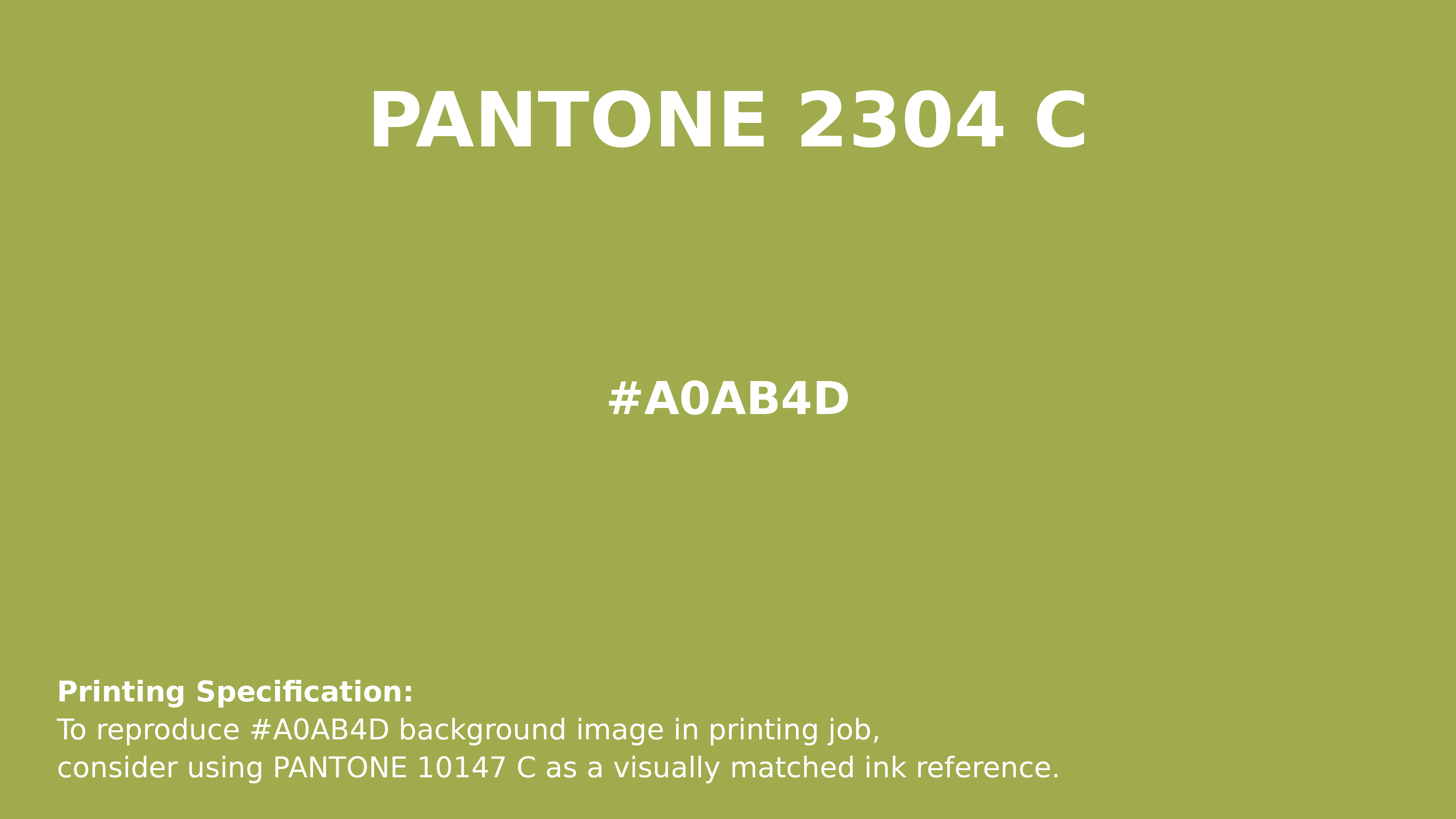 Professional Pantone color reference guide for Pantone 2304 C Color | Hex color Code #a0ab4d. Perfect for printing specifications and color matching in production. #pantone #colormatching #printing #a0ab4d