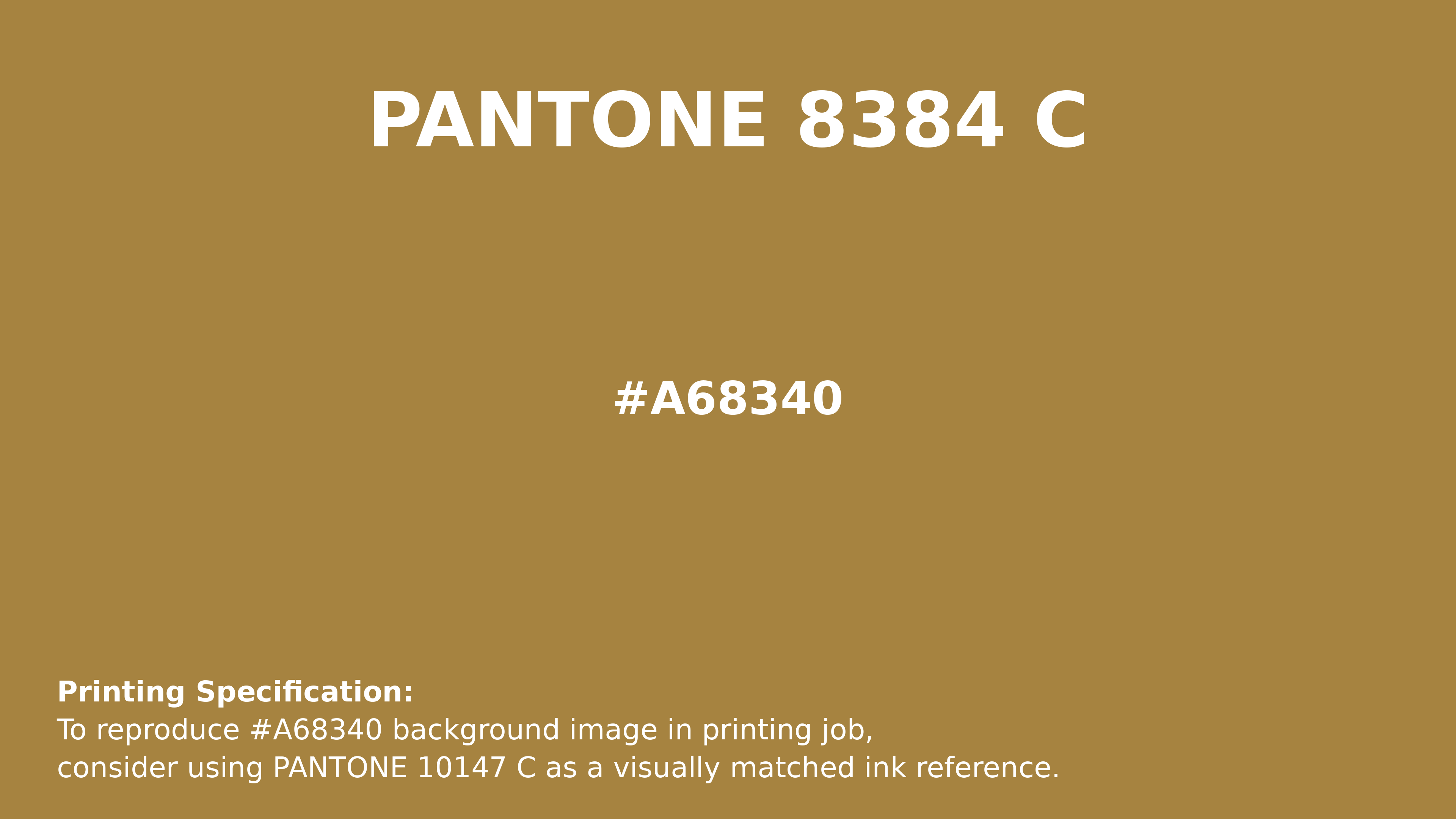 PANTONE & DIC カラーチップセット Hex Color #a68340 | Printing Match PANTONE 8384 C | Color
