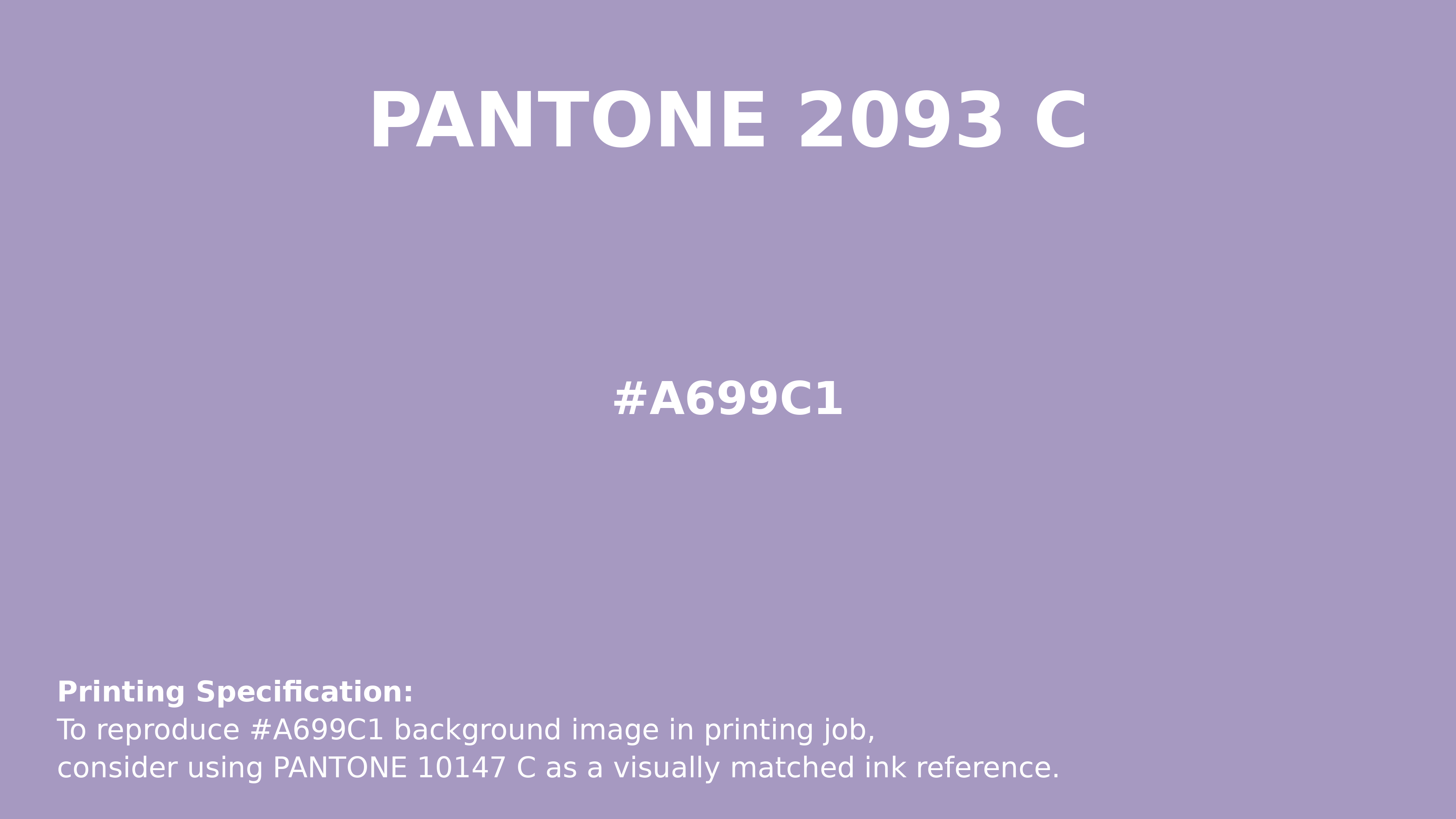 Professional Pantone color reference guide for Pantone 2093 C Color | Hex color Code #a699c1. Perfect for printing specifications and color matching in production. #pantone #colormatching #printing #a699c1