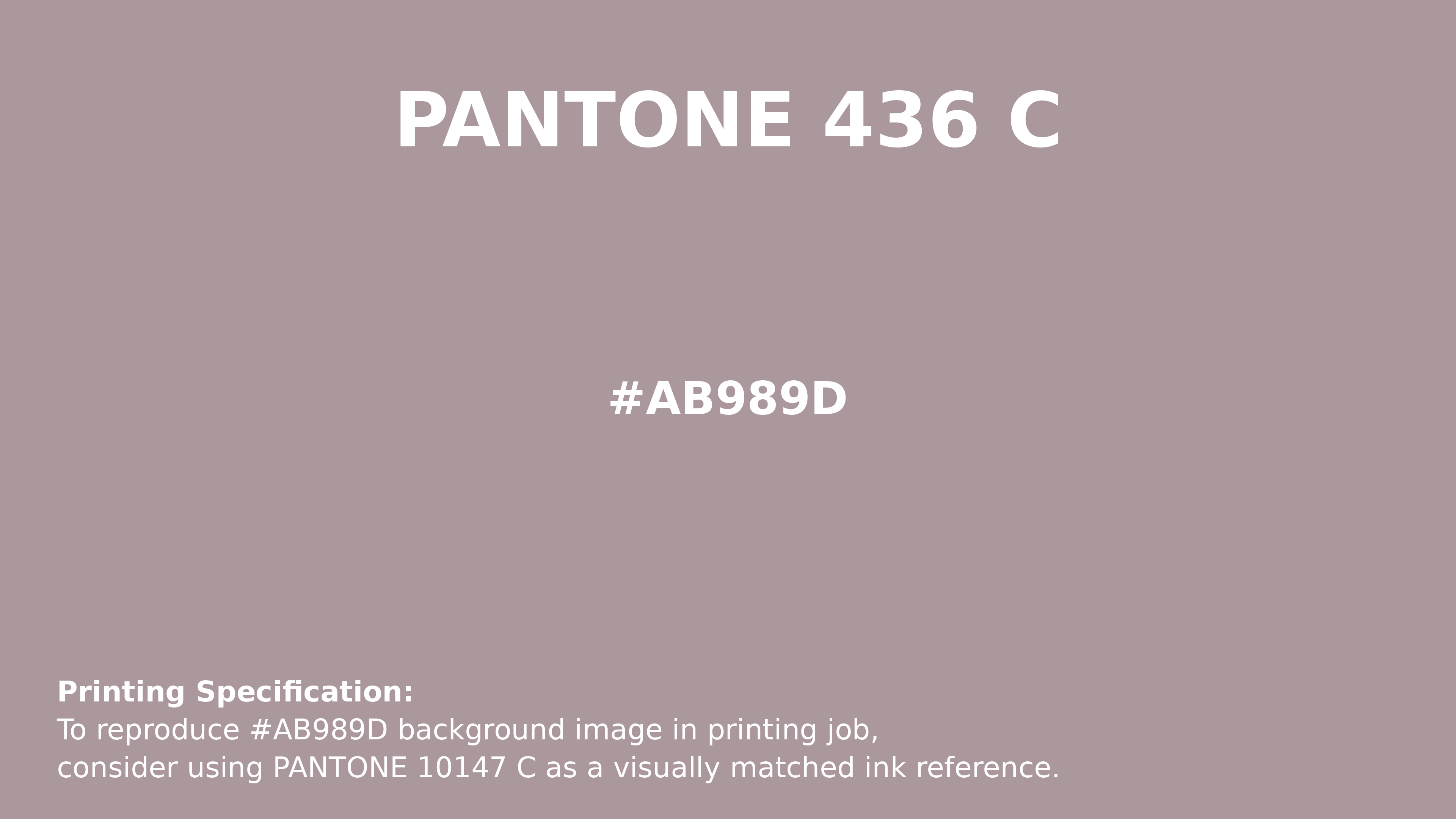 Professional Pantone color reference guide for Pantone 436 C Color | Hex color Code #ab989d. Perfect for printing specifications and color matching in production. #pantone #colormatching #printing #ab989d