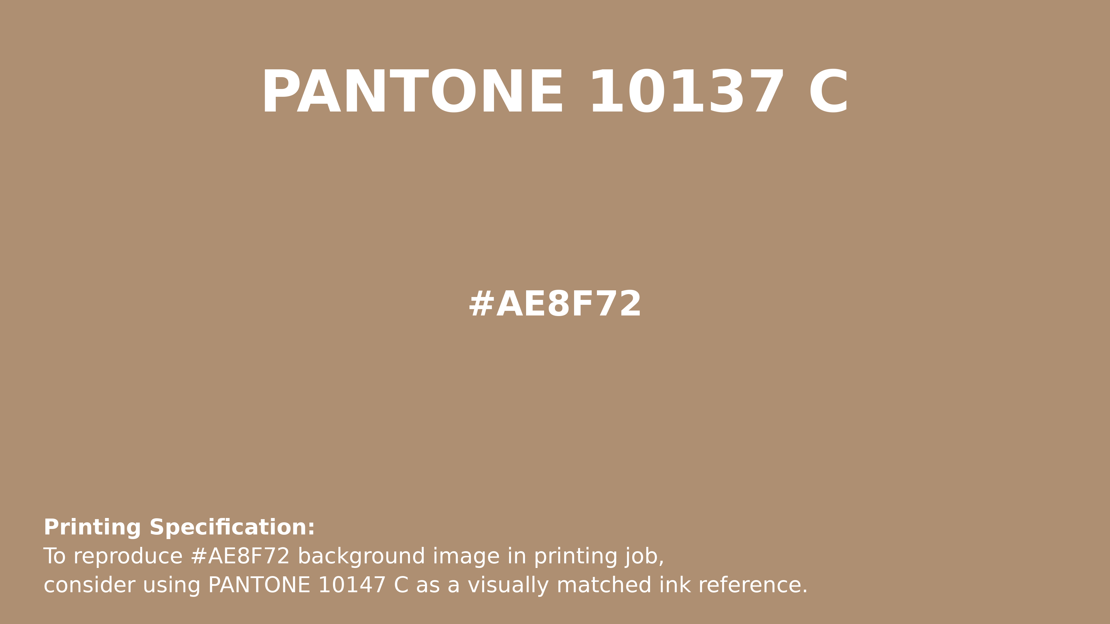 Professional Pantone color reference guide for Pantone 10137 C Color | Hex color Code #ae8f72. Perfect for printing specifications and color matching in production. #pantone #colormatching #printing #ae8f72