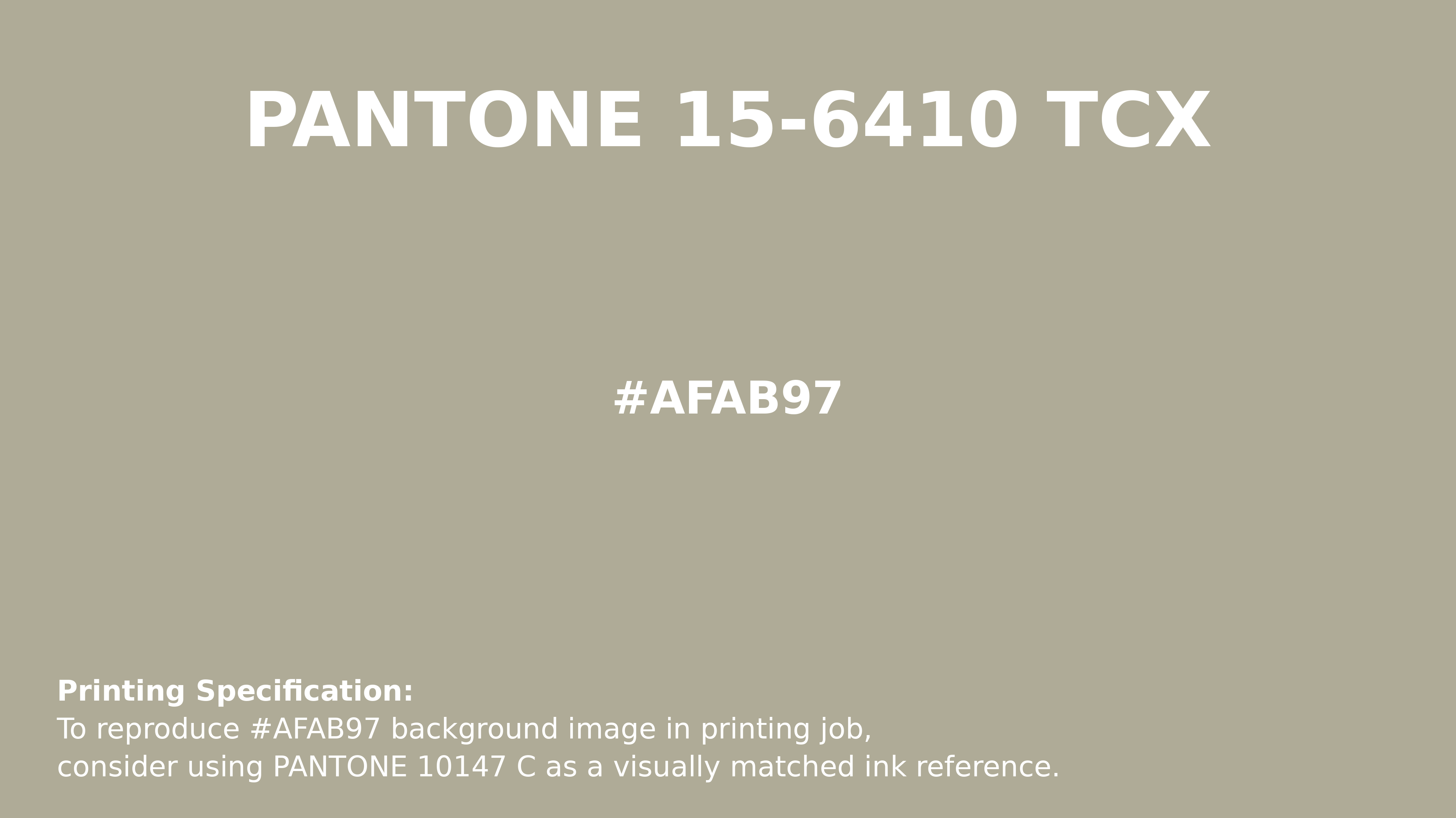 Professional Pantone color reference guide for Pantone 15-6410 Tcx Moss Gray Color | Hex color Code #afab97. Perfect for printing specifications and color matching in production. #pantone #colormatching #printing #afab97
