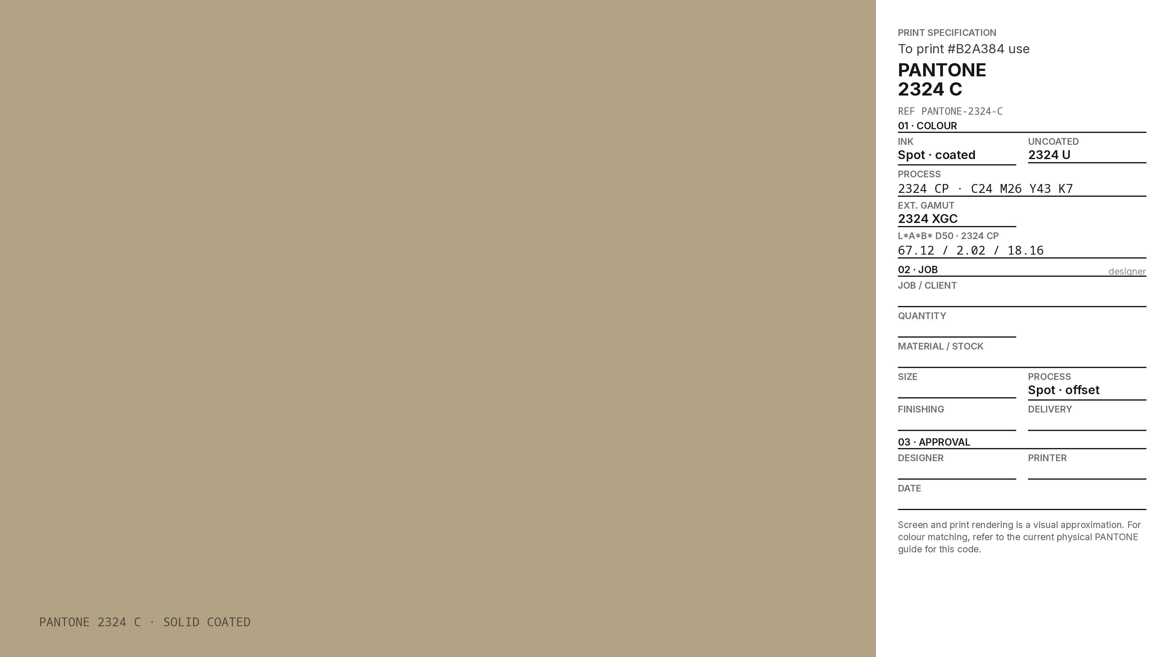 B2A384 Hex Code (Chamois Tan Shade) — RGB, CMYK & HSL Color Values