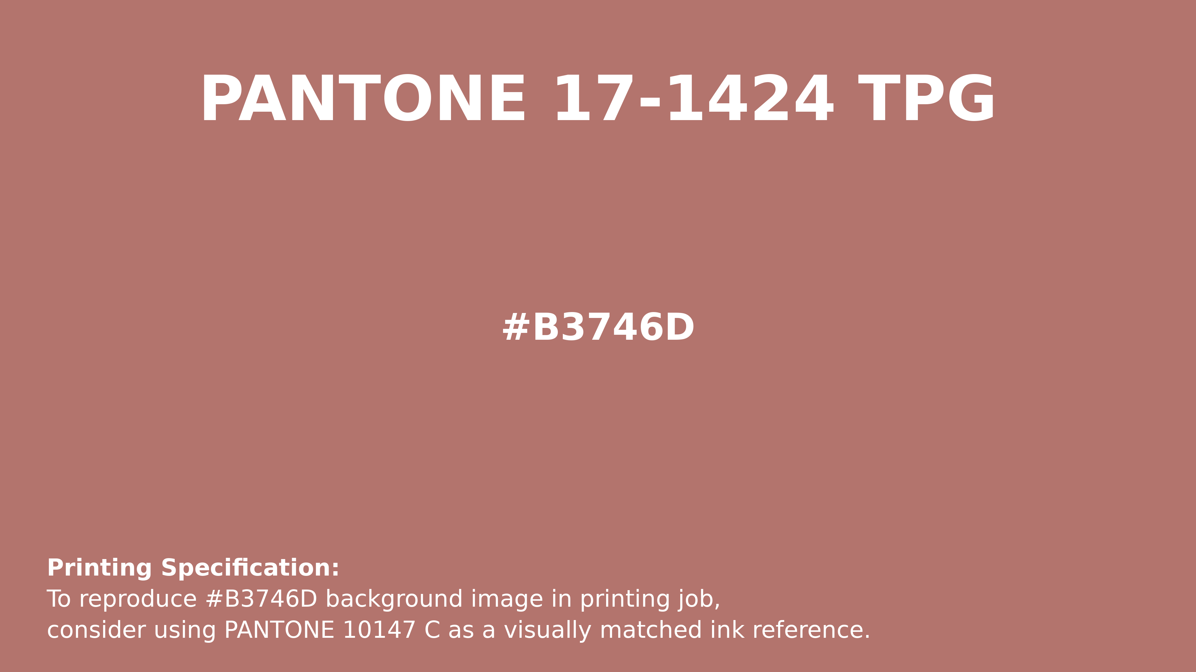 Professional Pantone color reference guide for Pantone 17-1424 Tpg Brick Dust Color | Hex color Code #b3746d. Perfect for printing specifications and color matching in production. #pantone #colormatching #printing #b3746d