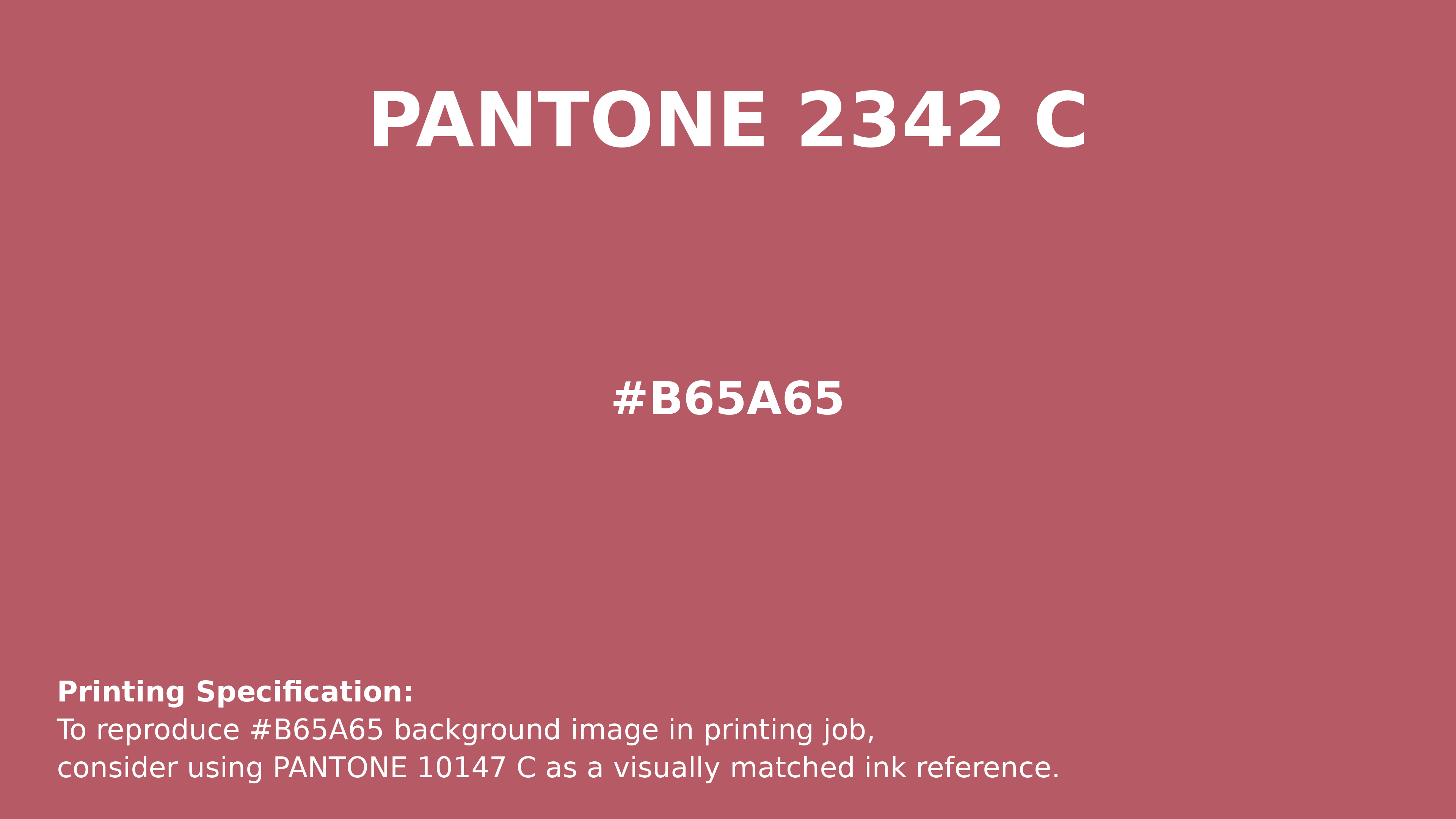 Professional Pantone color reference guide for Pantone 2342 C Color | Hex color Code #b65a65. Perfect for printing specifications and color matching in production. #pantone #colormatching #printing #b65a65