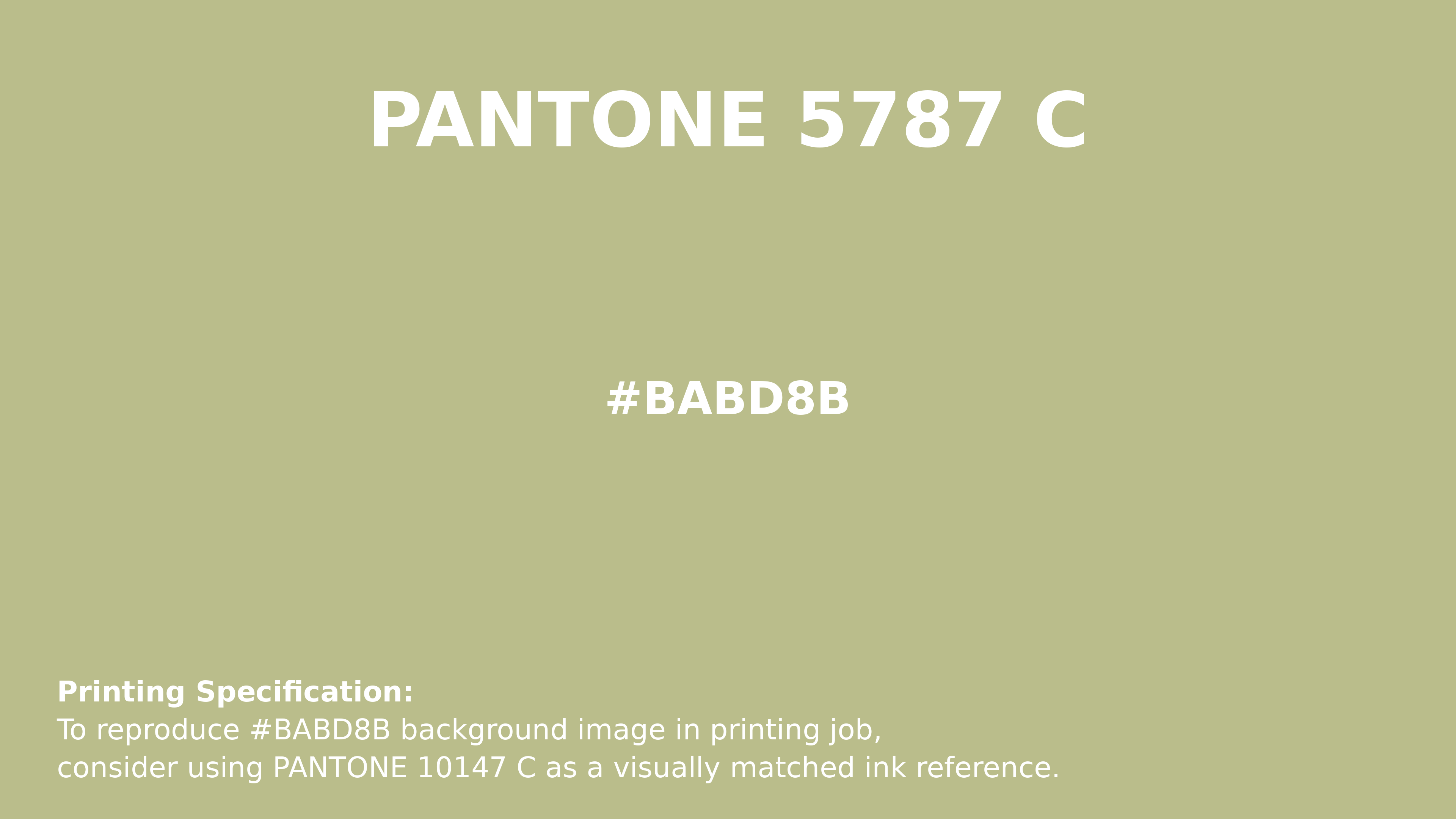 Professional Pantone color reference guide for Pantone 5787 C Color | Hex color Code #babd8b. Perfect for printing specifications and color matching in production. #pantone #colormatching #printing #babd8b