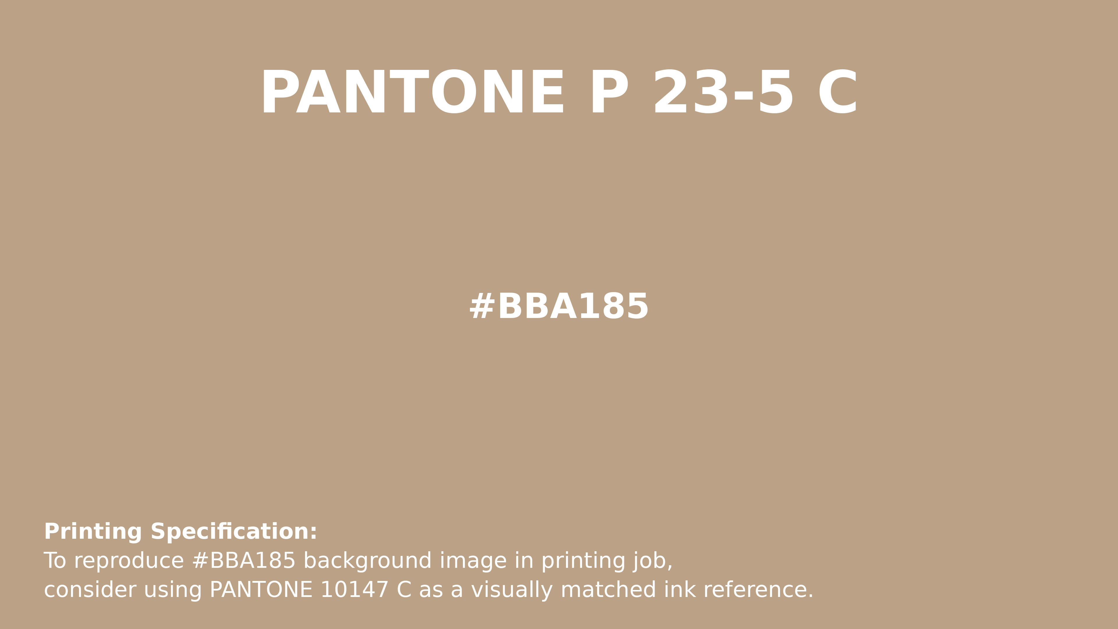 Professional Pantone color reference guide for Pantone P 23-5 C Color | Hex color Code #bba185. Perfect for printing specifications and color matching in production. #pantone #colormatching #printing #bba185