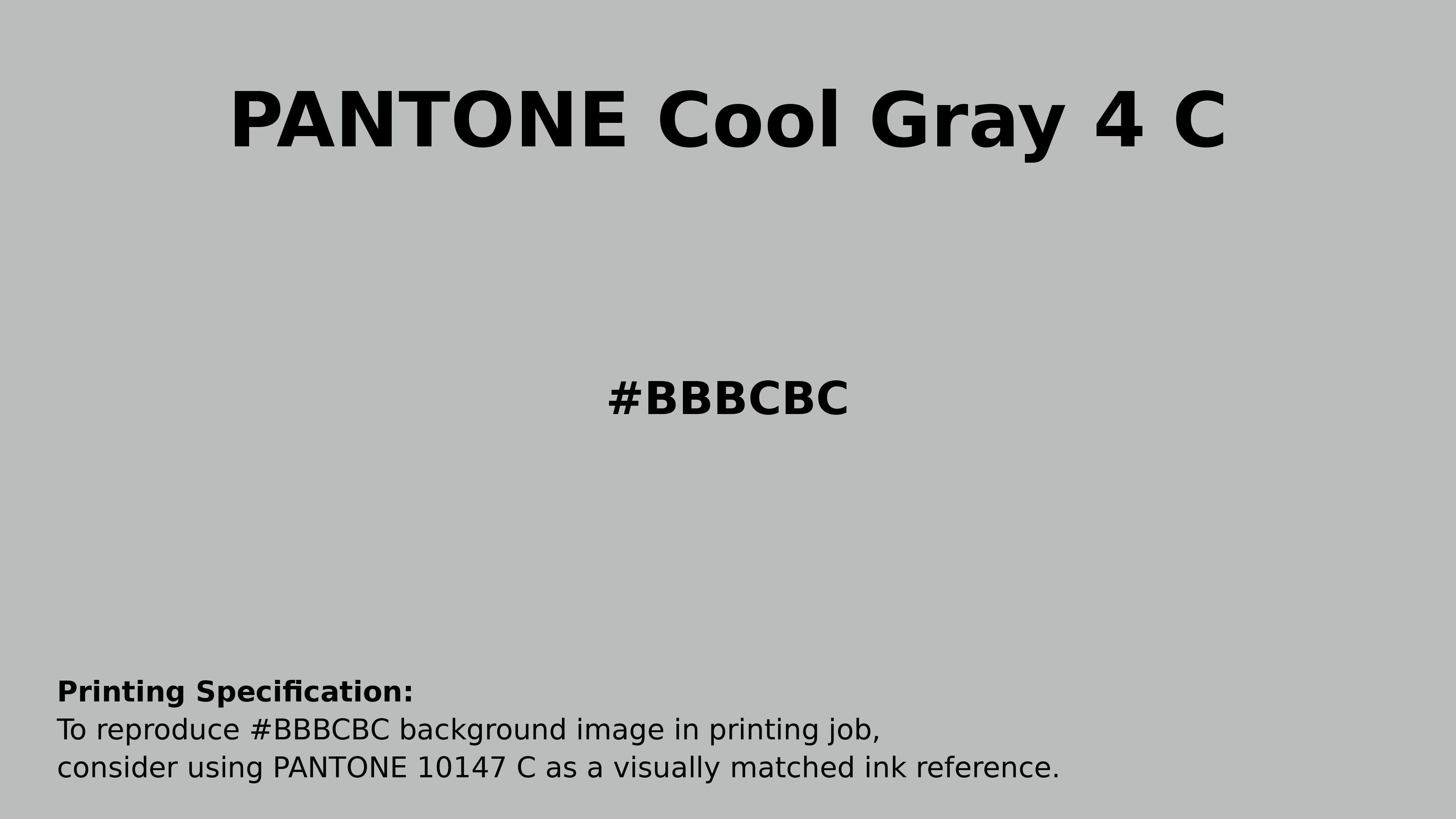 Hex Color #bbbcbc | Printing Match PANTONE COOL GRAY 4 C | Color ...