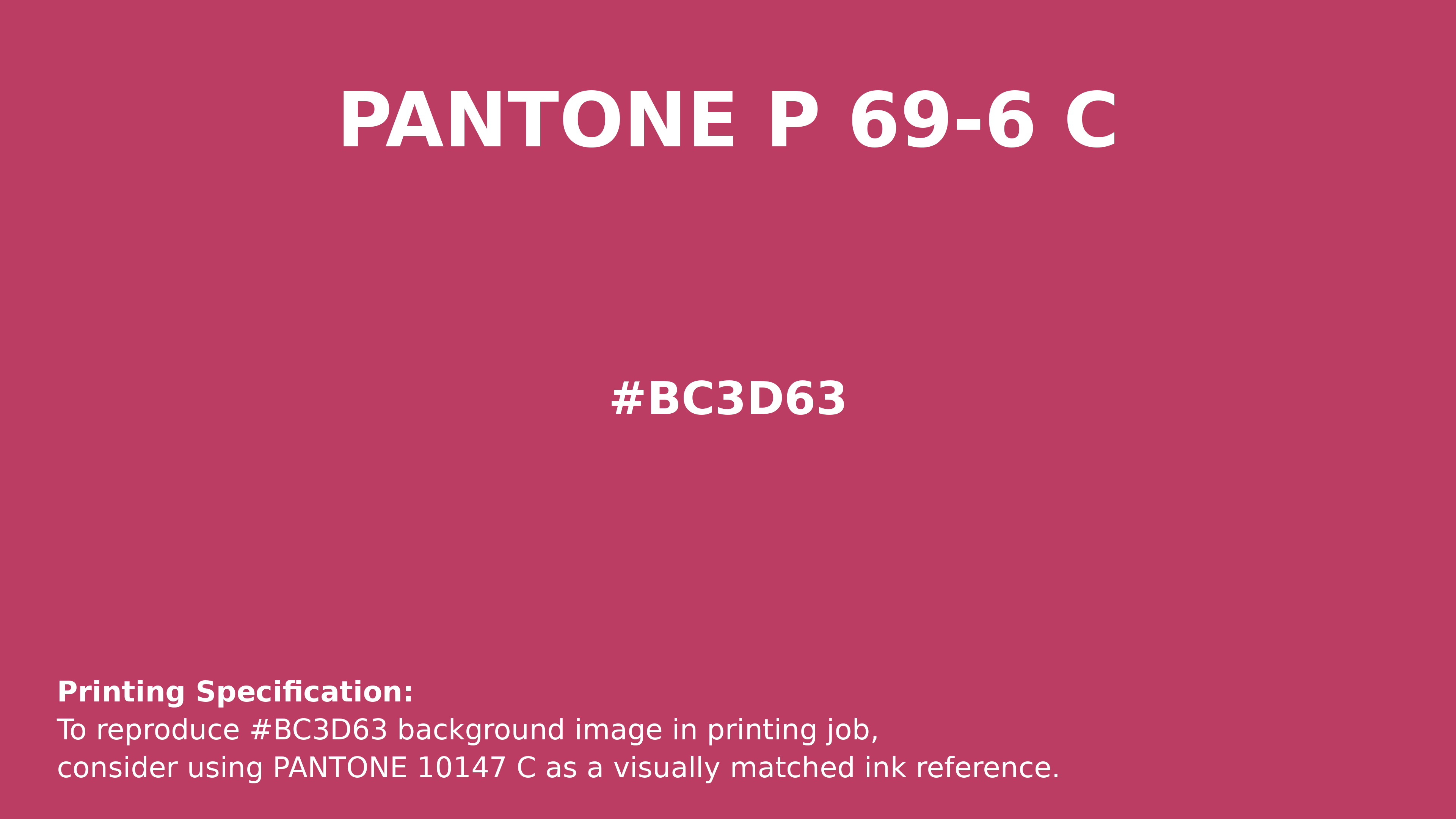 Professional Pantone color reference guide for Pantone P 69-6 C Color | Hex color Code #bc3d63. Perfect for printing specifications and color matching in production. #pantone #colormatching #printing #bc3d63