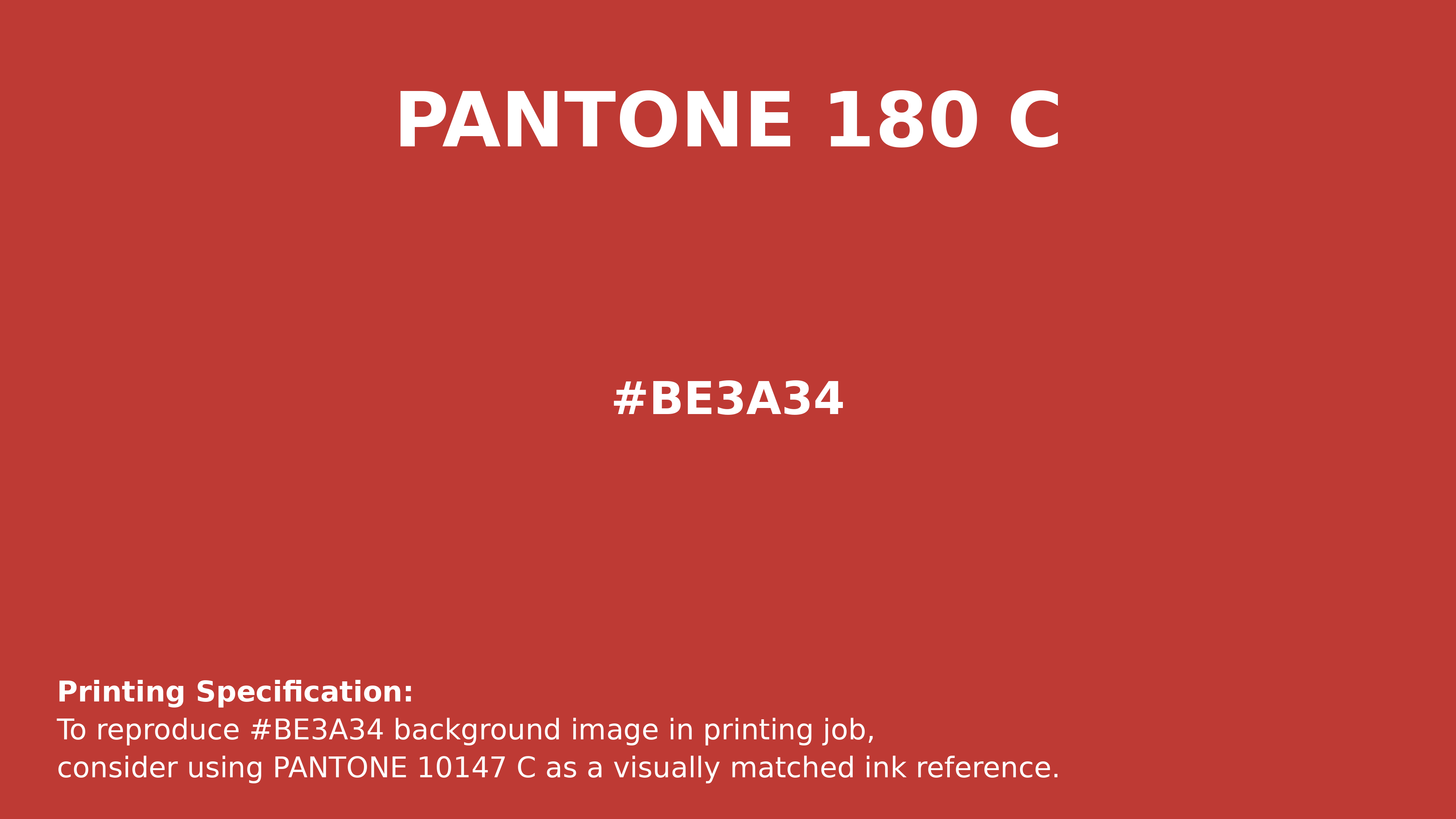 Professional Pantone color reference guide for Pantone 180 C Color | Hex color Code #be3a34. Perfect for printing specifications and color matching in production. #pantone #colormatching #printing #be3a34