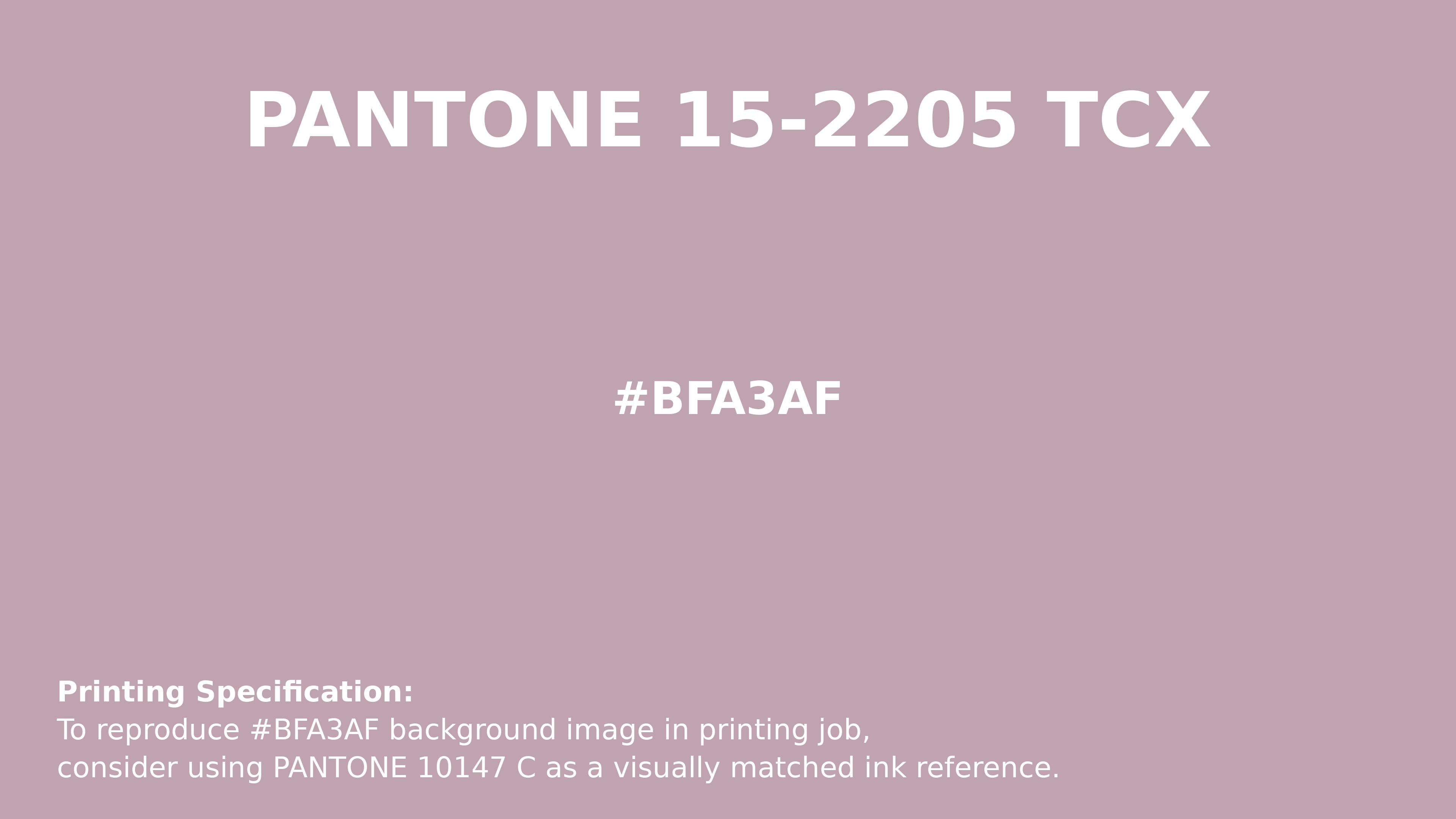Professional Pantone color reference guide for Pantone 15-2205 Tcx Dawn Pink Color | Hex color Code #bfa3af. Perfect for printing specifications and color matching in production. #pantone #colormatching #printing #bfa3af