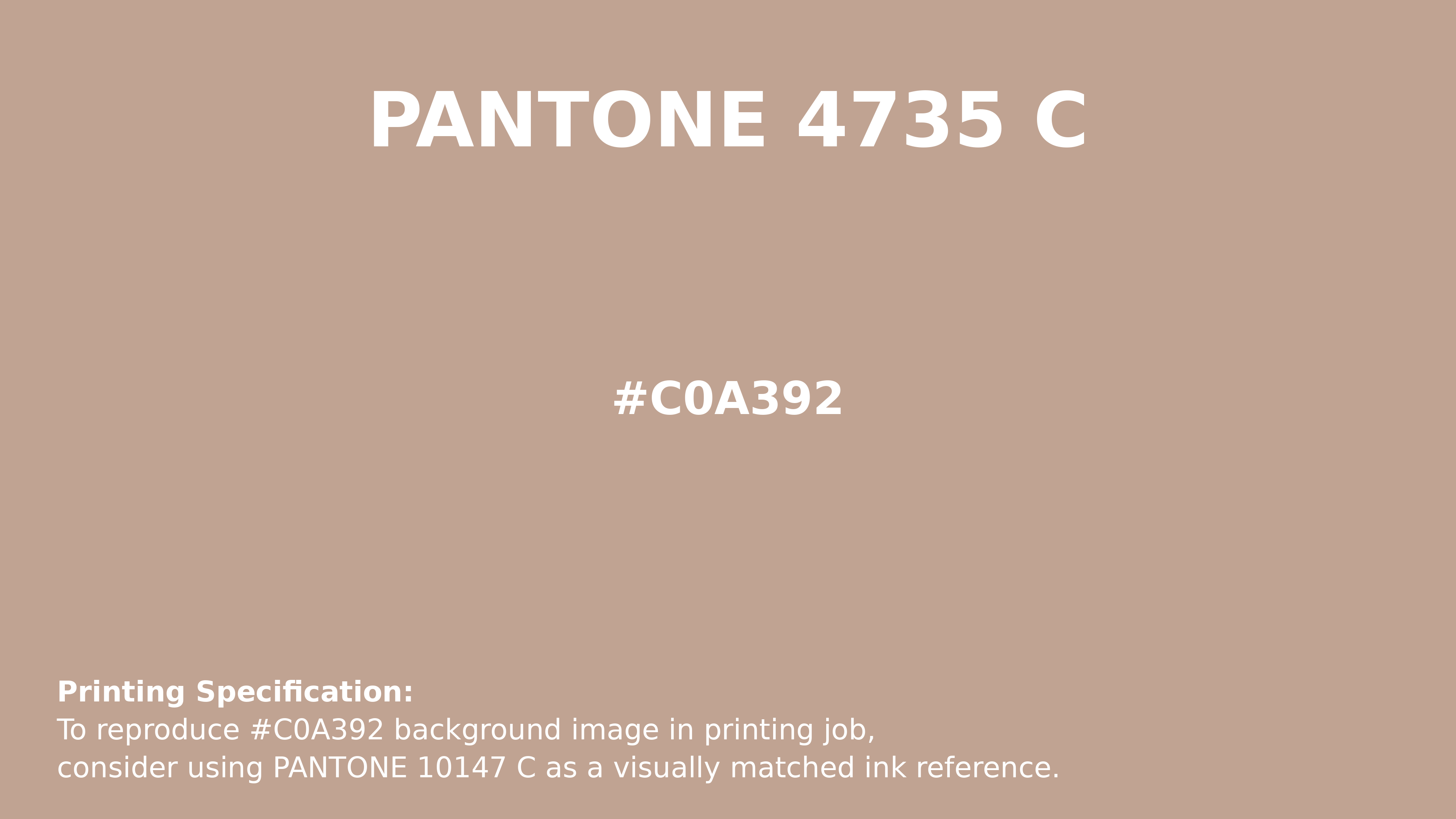 Professional Pantone color reference guide for Pantone 4735 C Color | Hex color Code #c0a392. Perfect for printing specifications and color matching in production. #pantone #colormatching #printing #c0a392