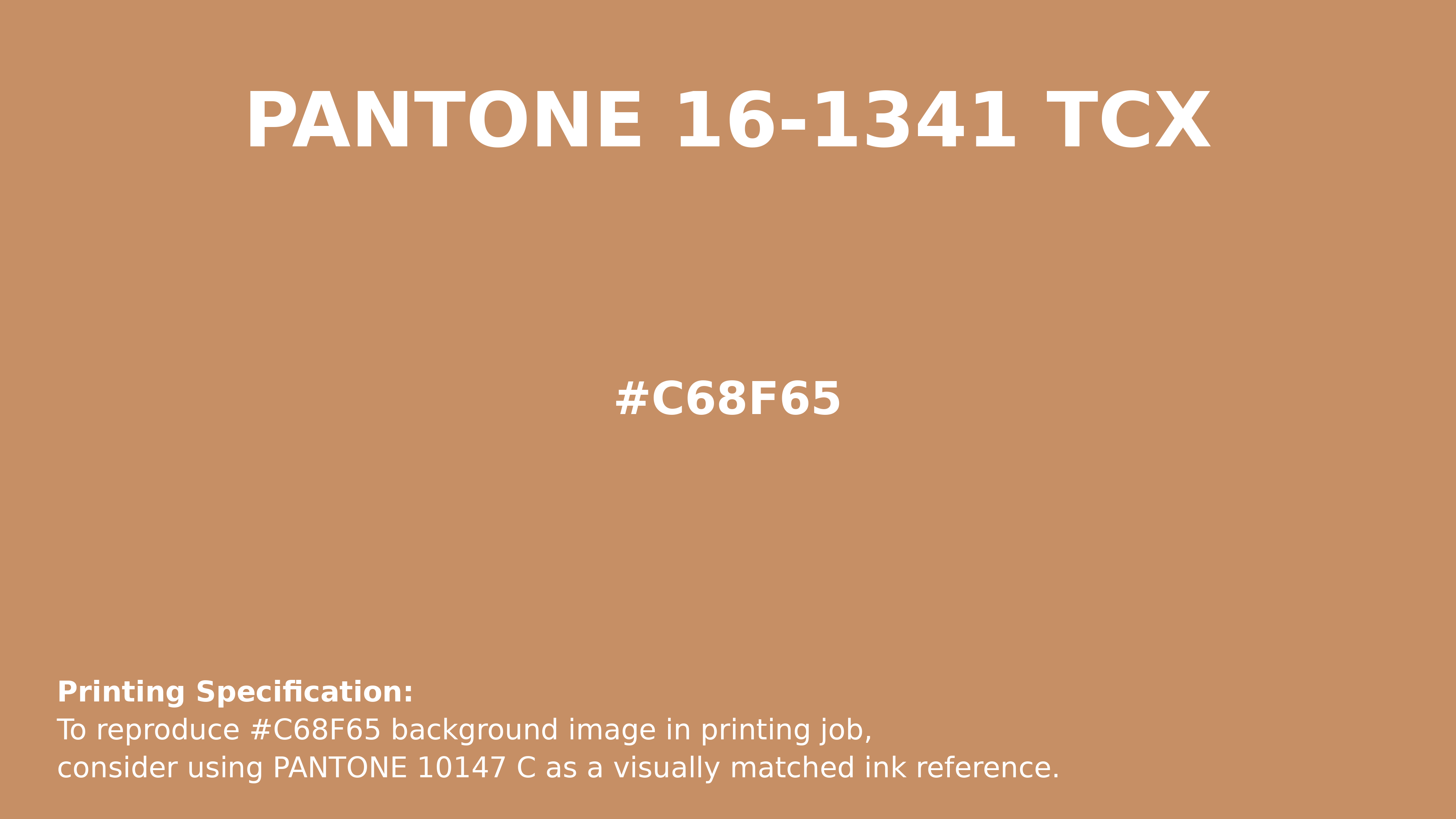 Hex Color #c68f65 | Printing Match PANTONE 16-1341 TCX | Color