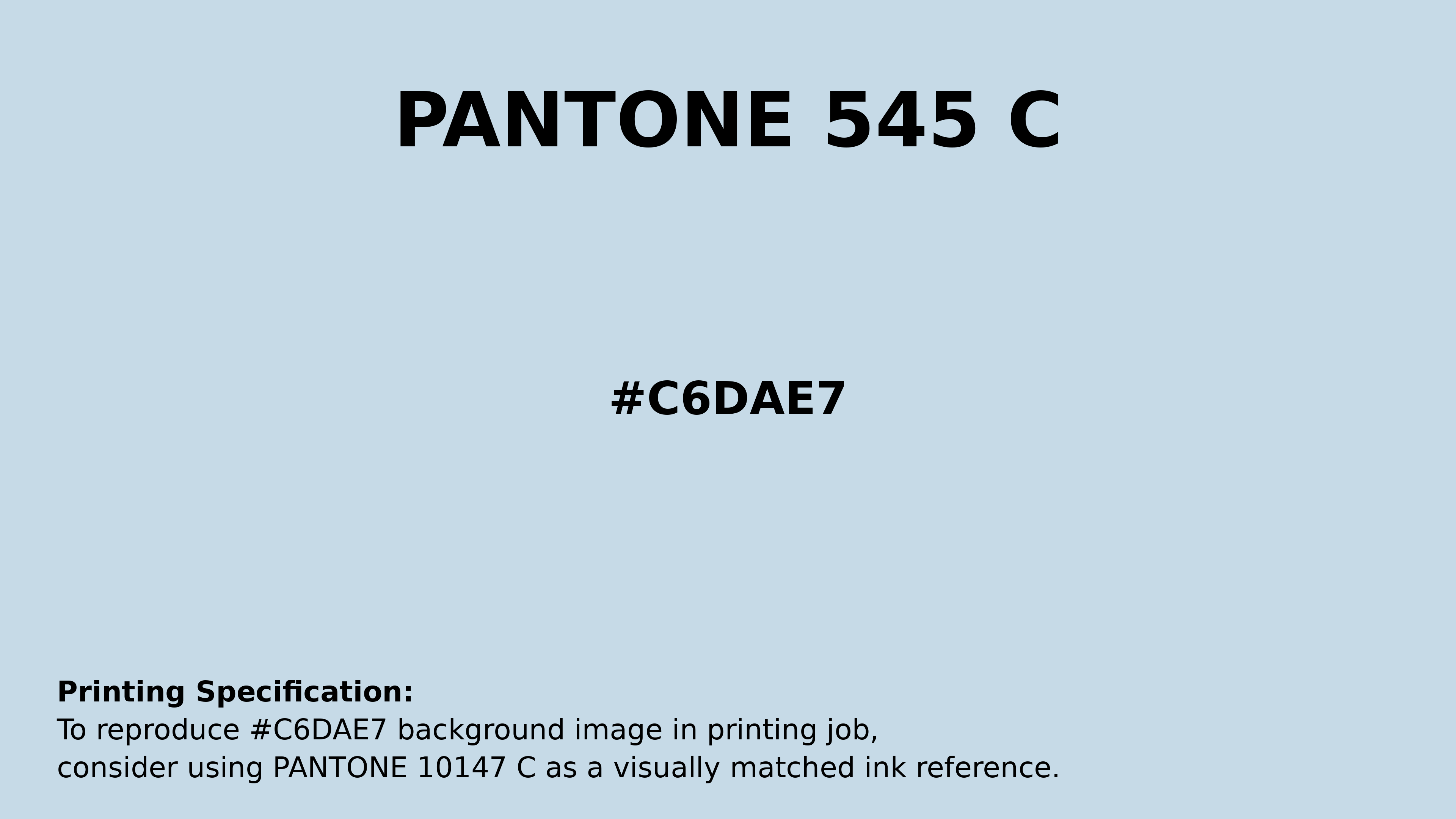 Professional Pantone color reference guide for Pantone 545 C Color | Hex color Code #c6dae7. Perfect for printing specifications and color matching in production. #pantone #colormatching #printing #c6dae7