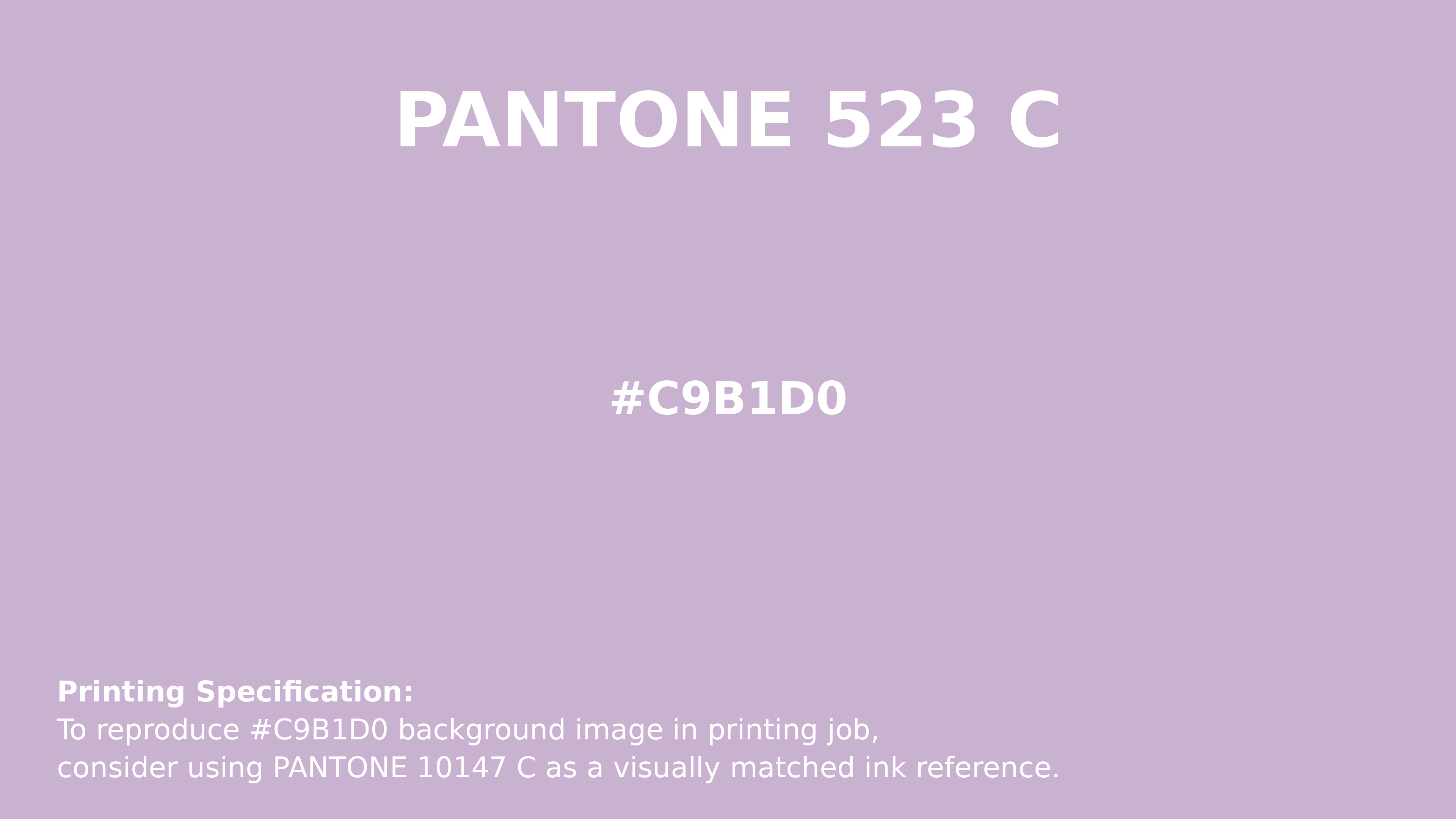 Professional Pantone color reference guide for Pantone 523 C Color | Hex color Code #c9b1d0. Perfect for printing specifications and color matching in production. #pantone #colormatching #printing #c9b1d0