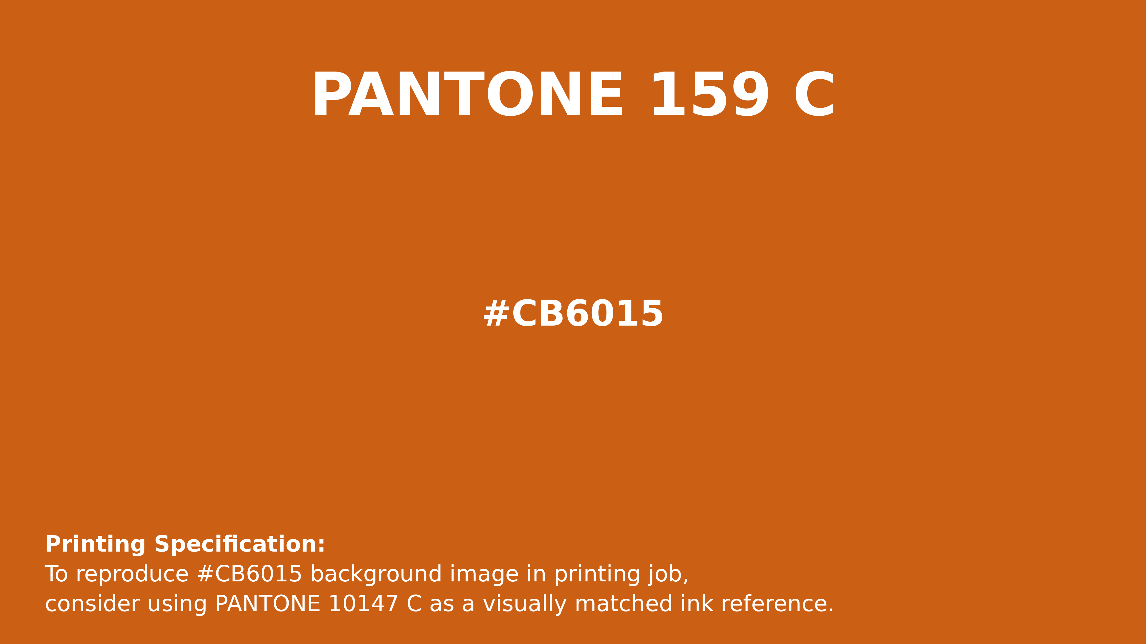 Professional Pantone color reference guide for Pantone 159 C Color | Hex color Code #cb6015. Perfect for printing specifications and color matching in production. #pantone #colormatching #printing #cb6015