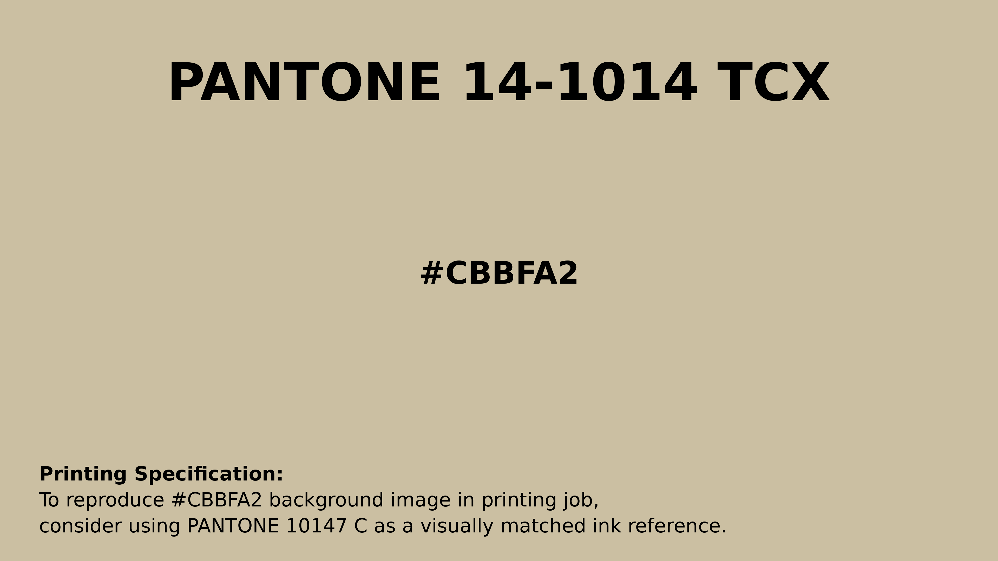 Professional Pantone color reference guide for Pantone 14-1014 Tcx Gravel Color | Hex color Code #cbbfa2. Perfect for printing specifications and color matching in production. #pantone #colormatching #printing #cbbfa2