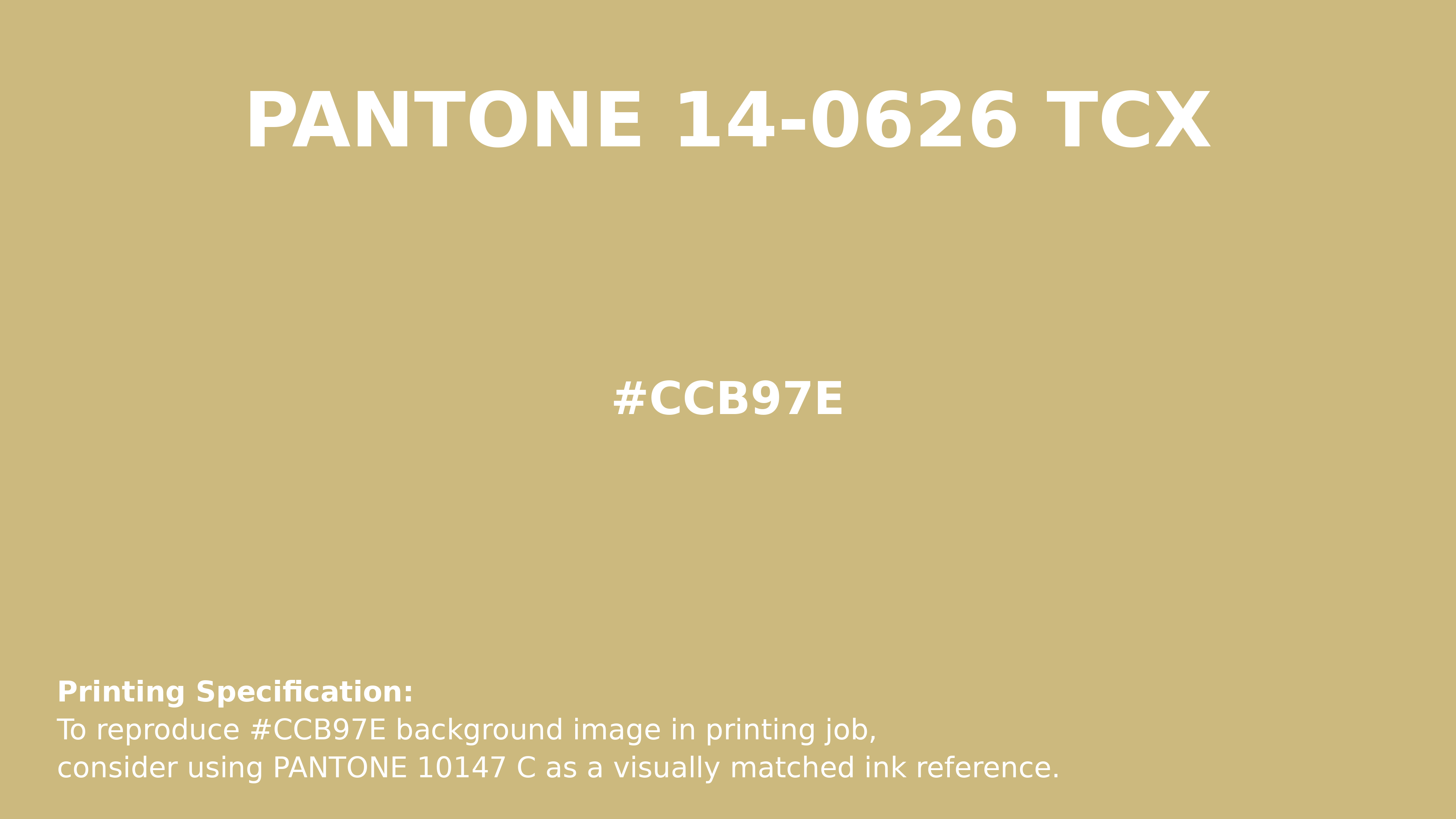 Professional Pantone color reference guide for Pantone 14-0626 Tcx Dried Moss Color | Hex color Code #ccb97e. Perfect for printing specifications and color matching in production. #pantone #colormatching #printing #ccb97e