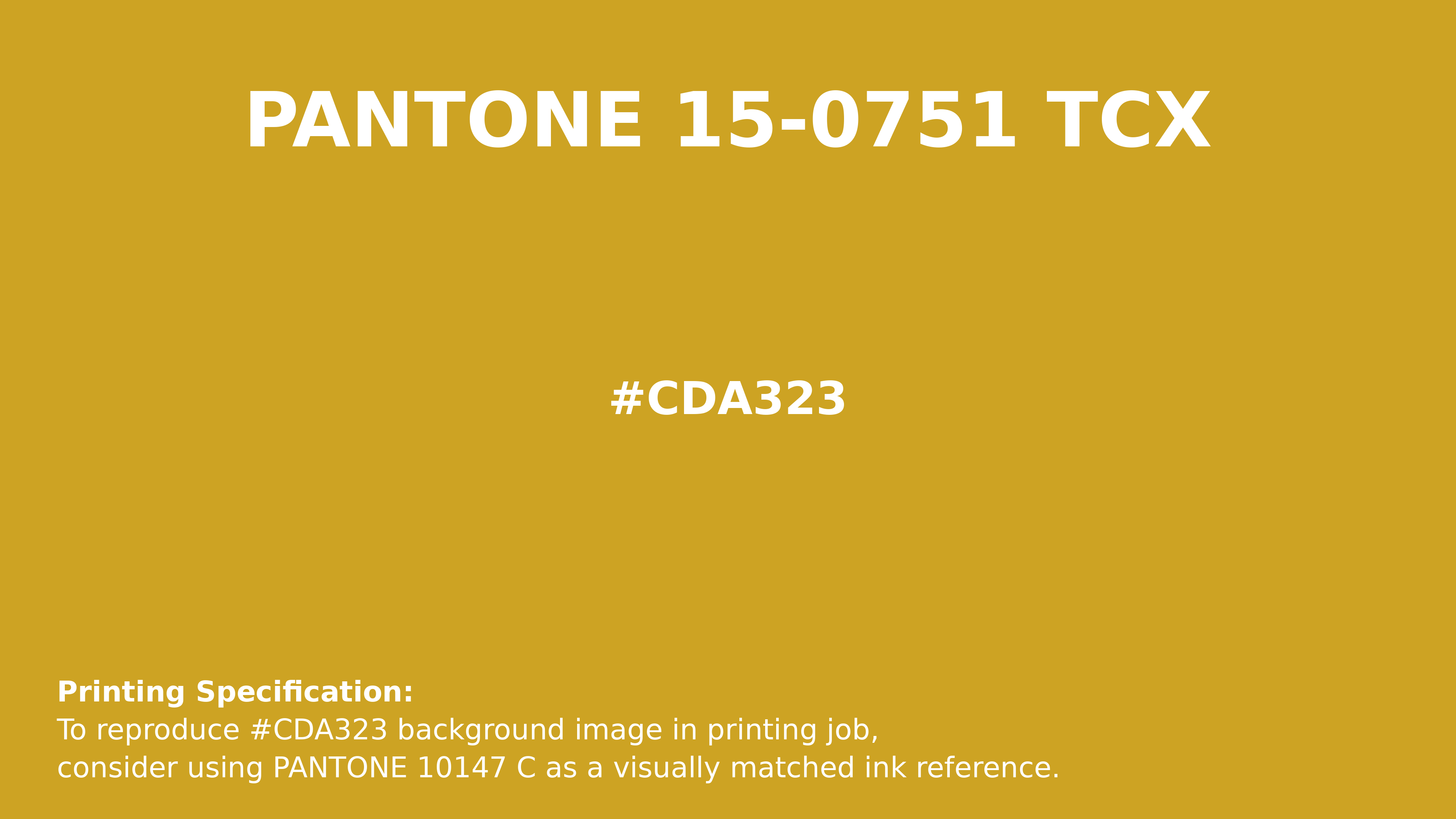 Professional Pantone color reference guide for Pantone 15-0751 Tcx Lemon Curry Color | Hex color Code #cda323. Perfect for printing specifications and color matching in production. #pantone #colormatching #printing #cda323