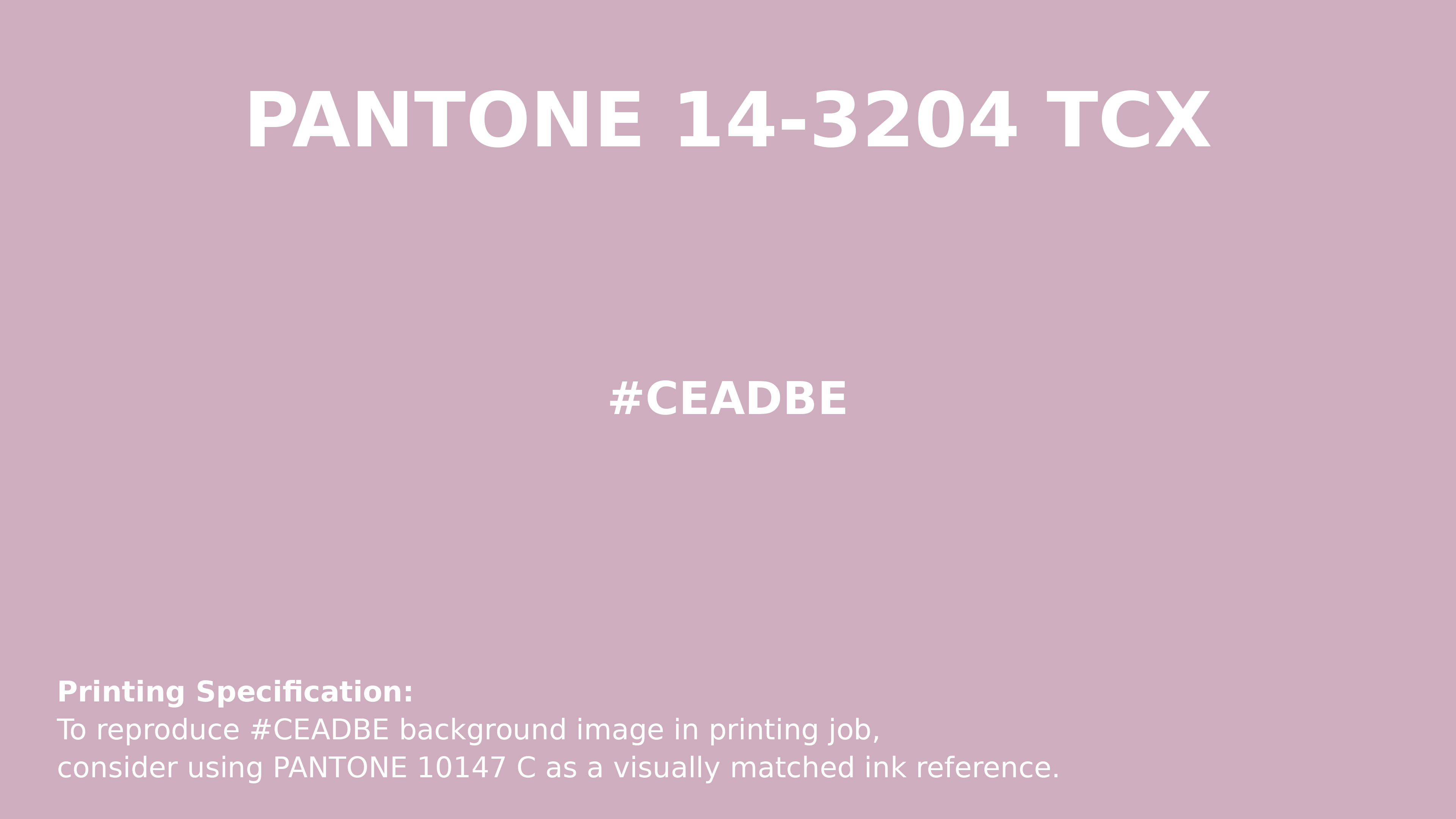 Professional Pantone color reference guide for Pantone 14-3204 Tcx Fragrant Lilac Color | Hex color Code #ceadbe. Perfect for printing specifications and color matching in production. #pantone #colormatching #printing #ceadbe
