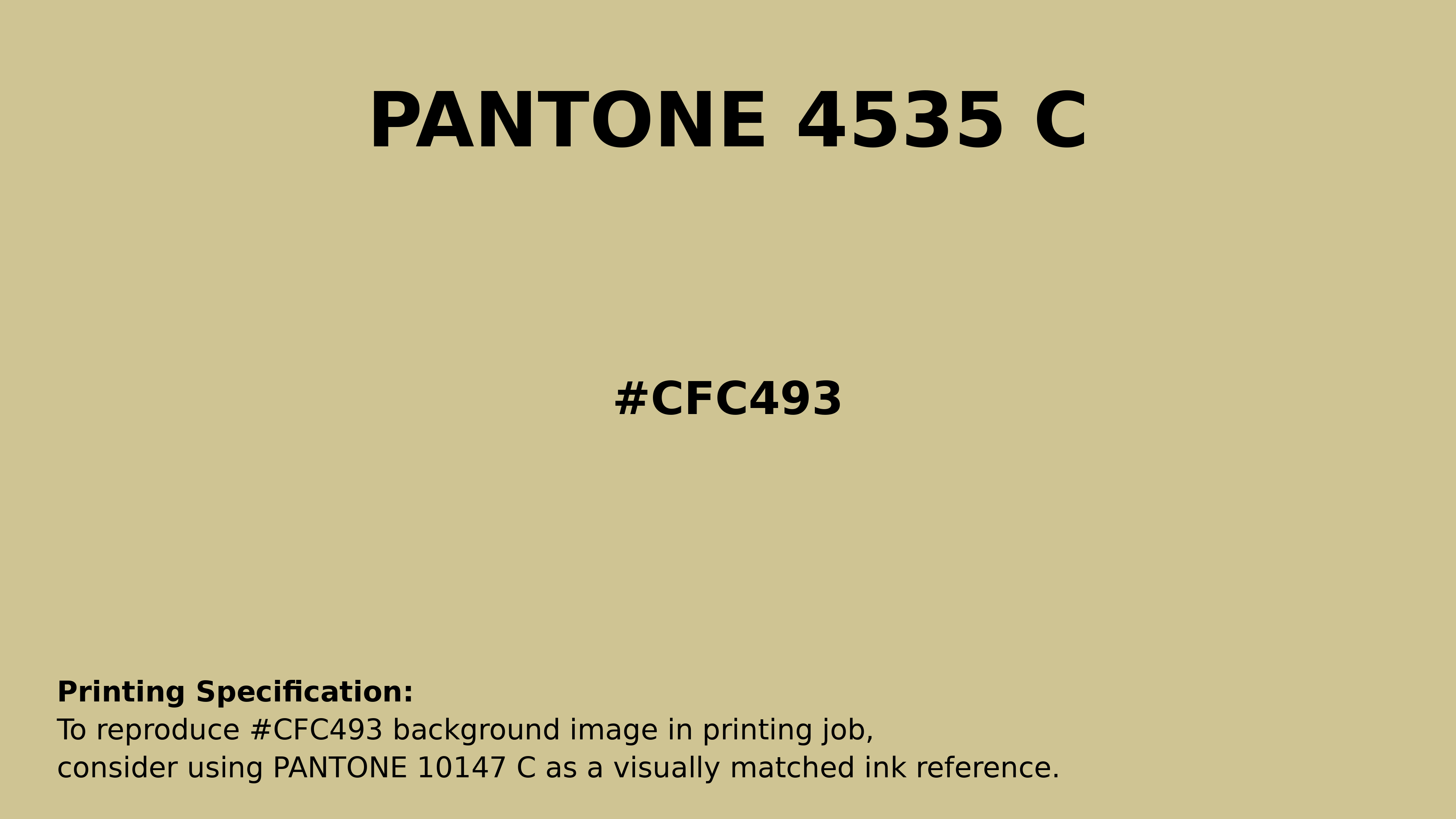 Professional Pantone color reference guide for Pantone 4535 C Color | Hex color Code #cfc493. Perfect for printing specifications and color matching in production. #pantone #colormatching #printing #cfc493