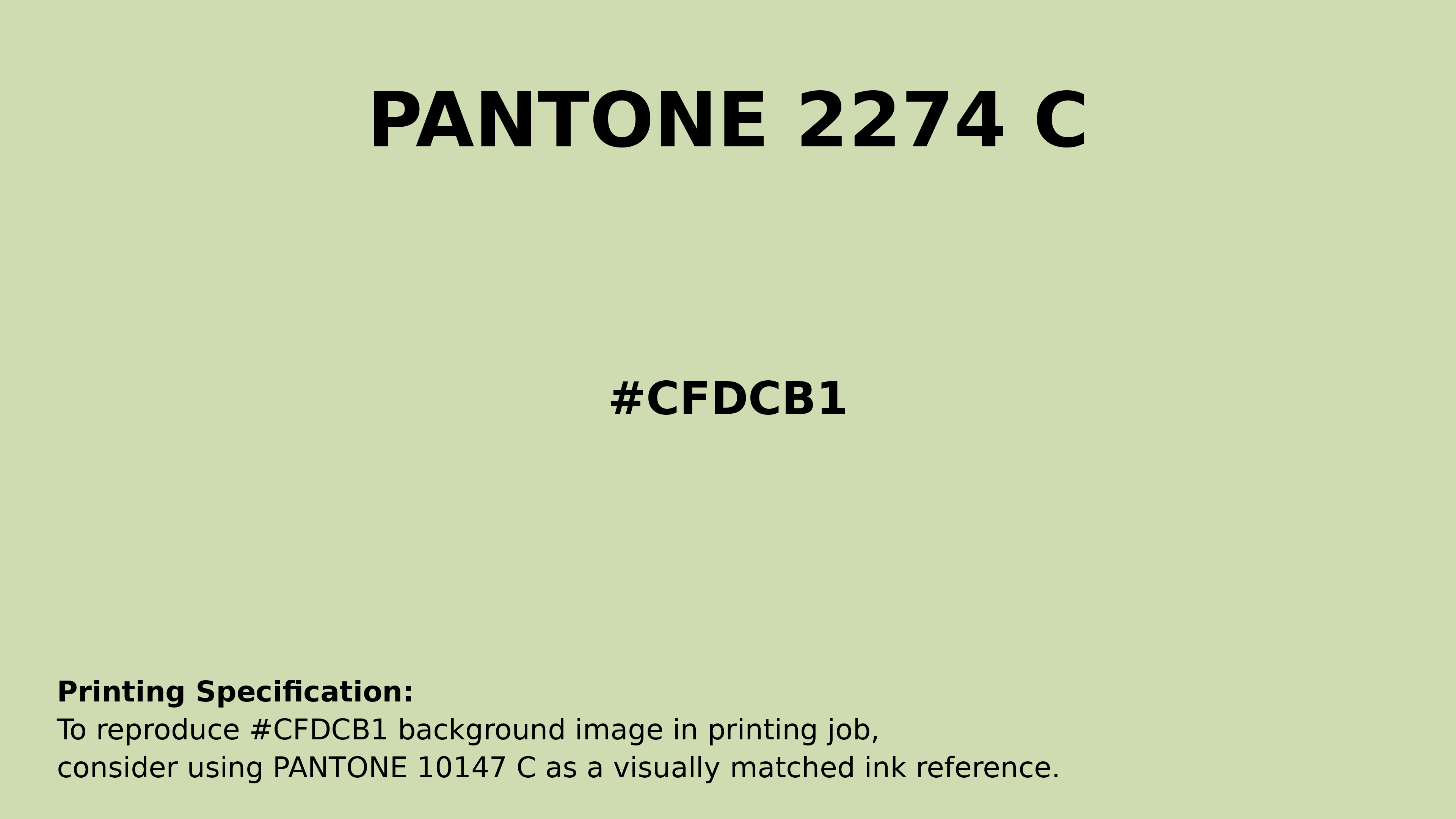Professional Pantone color reference guide for Pantone 2274 C Color | Hex color Code #cfdcb1. Perfect for printing specifications and color matching in production. #pantone #colormatching #printing #cfdcb1