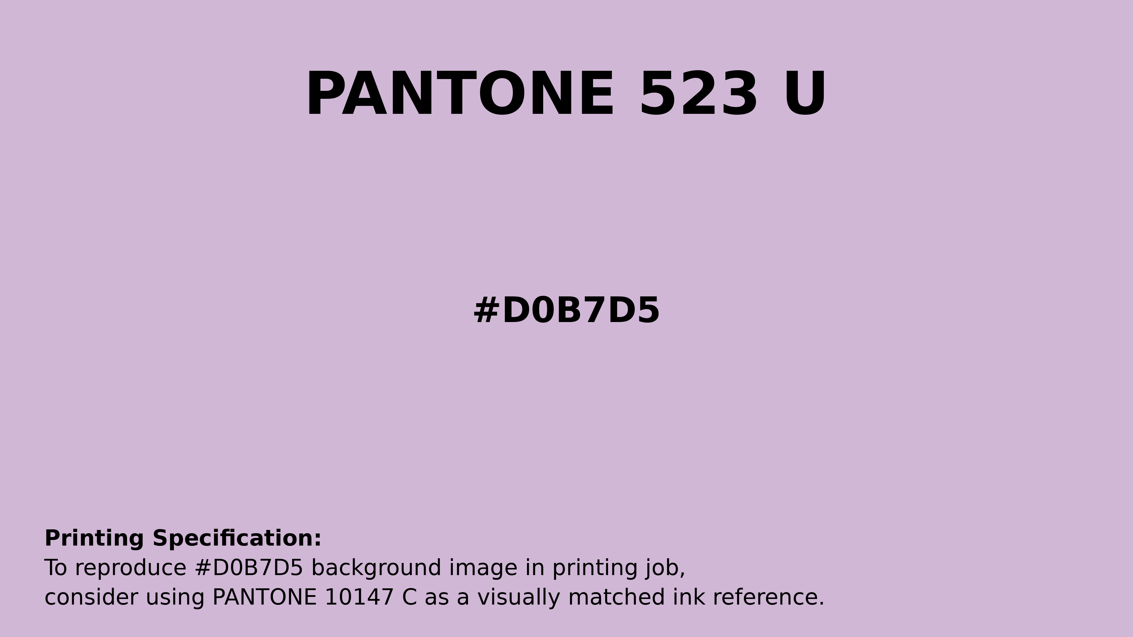 Professional Pantone color reference guide for Pantone 523 U Color | Hex color Code #d0b7d5. Perfect for printing specifications and color matching in production. #pantone #colormatching #printing #d0b7d5