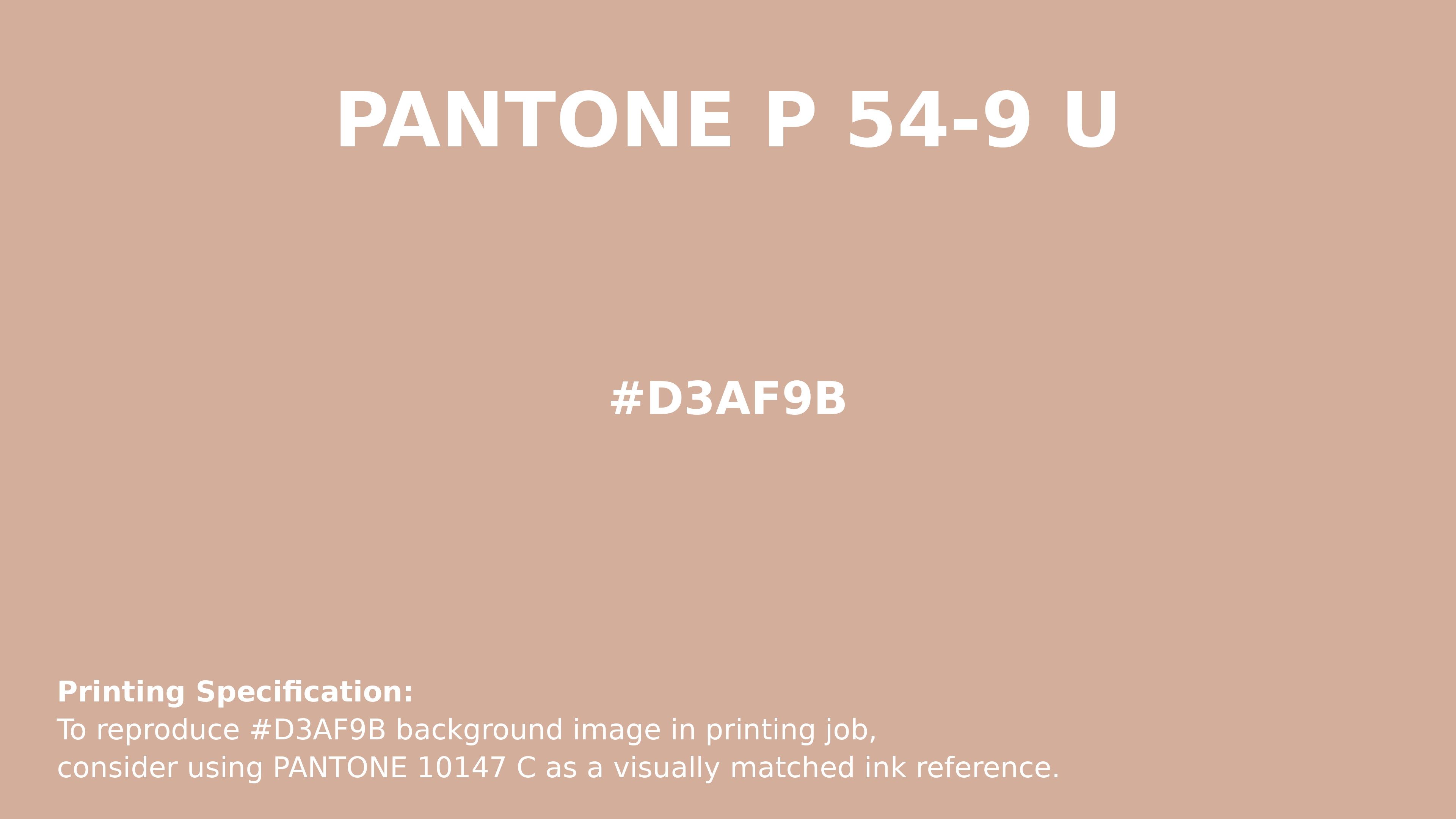 Professional Pantone color reference guide for Pantone P 54-9 U Color | Hex color Code #d3af9b. Perfect for printing specifications and color matching in production. #pantone #colormatching #printing #d3af9b