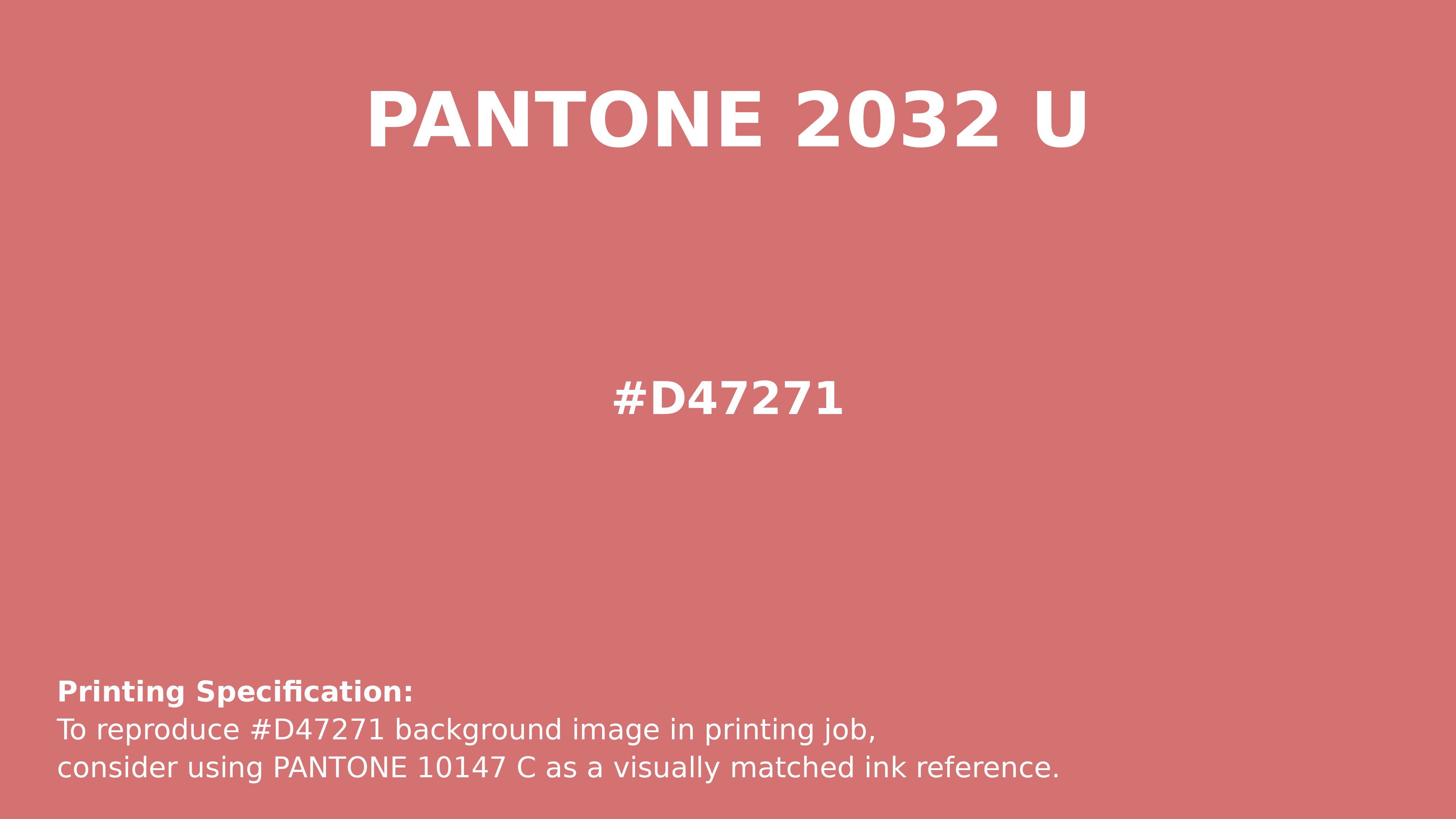 Professional Pantone color reference guide for Pantone 2032 U Color | Hex color Code #d47271. Perfect for printing specifications and color matching in production. #pantone #colormatching #printing #d47271