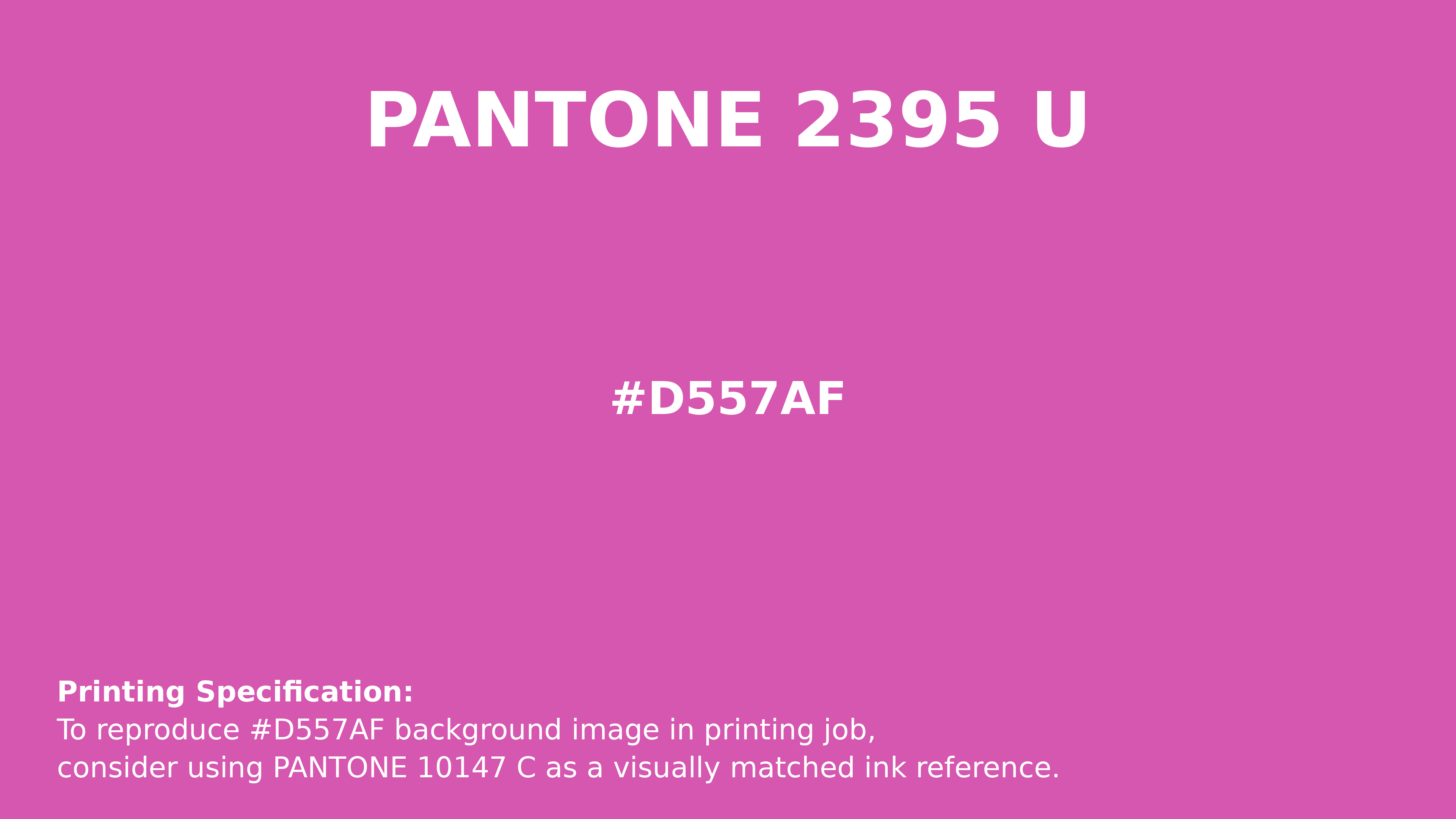 Professional Pantone color reference guide for Pantone 2395 U Color | Hex color Code #d557af. Perfect for printing specifications and color matching in production. #pantone #colormatching #printing #d557af