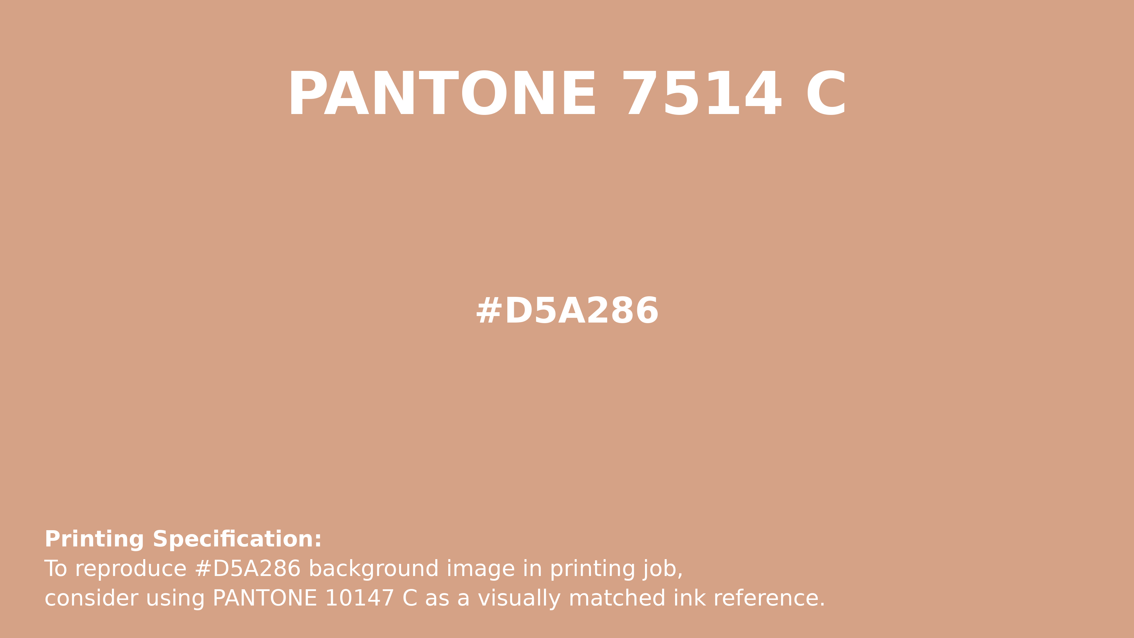 Hex Color #d5a286 | Printing Match PANTONE 7514 C | Color
