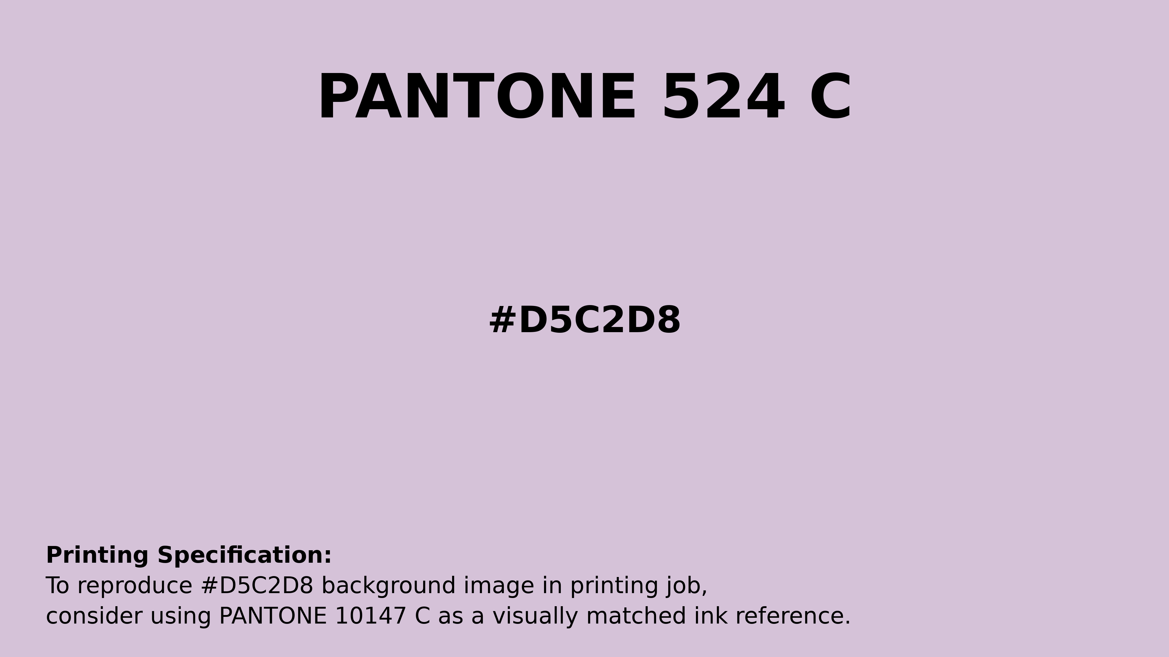 Professional Pantone color reference guide for Pantone 524 C Color | Hex color Code #d5c2d8. Perfect for printing specifications and color matching in production. #pantone #colormatching #printing #d5c2d8