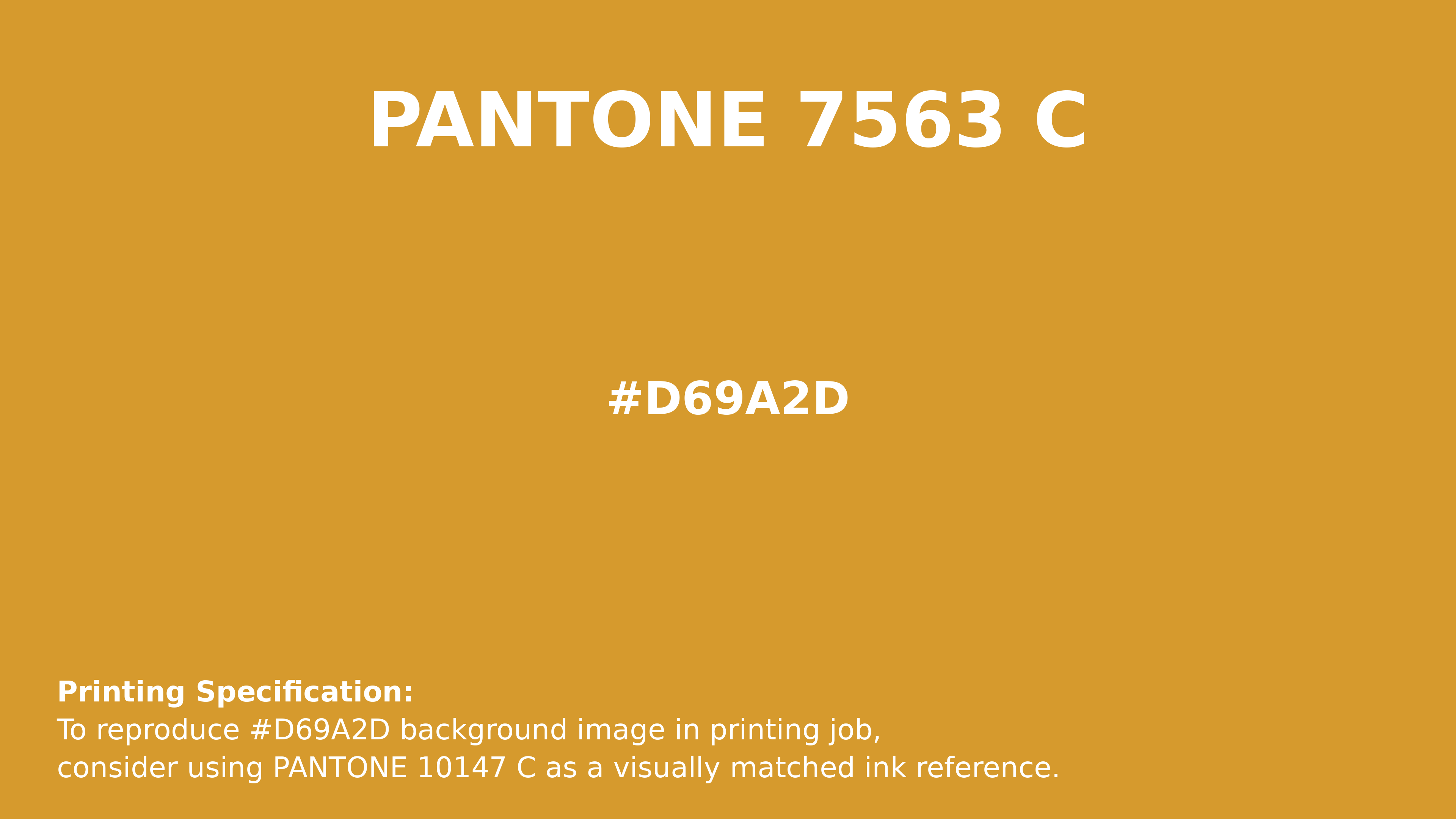 Professional Pantone color reference guide for Pantone 7563 C Color | Hex color Code #d69a2d. Perfect for printing specifications and color matching in production. #pantone #colormatching #printing #d69a2d