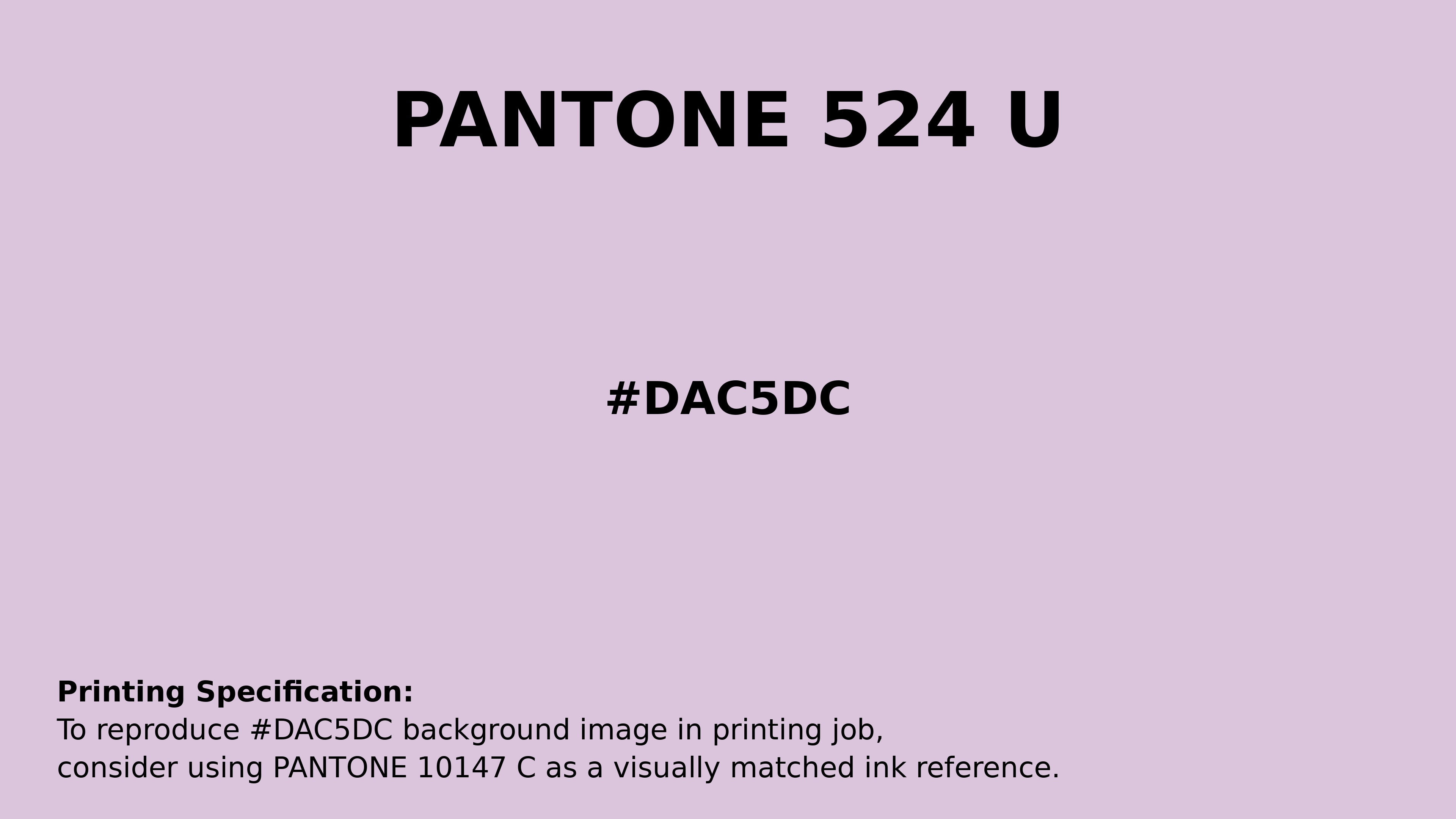 Professional Pantone color reference guide for Pantone 524 U Color | Hex color Code #dac5dc. Perfect for printing specifications and color matching in production. #pantone #colormatching #printing #dac5dc