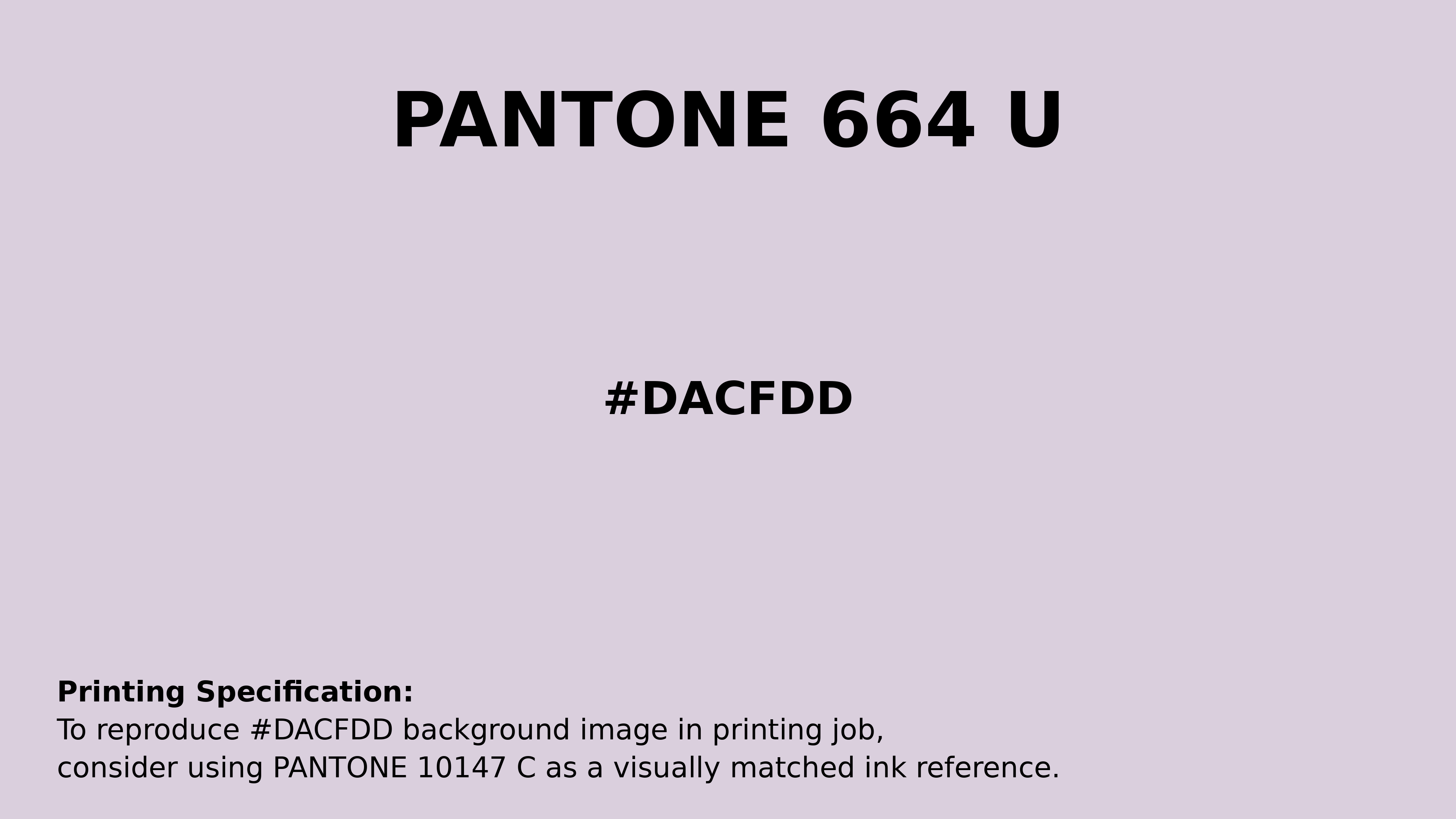 Professional Pantone color reference guide for Pantone 664 U Color | Hex color Code #dacfdd. Perfect for printing specifications and color matching in production. #pantone #colormatching #printing #dacfdd