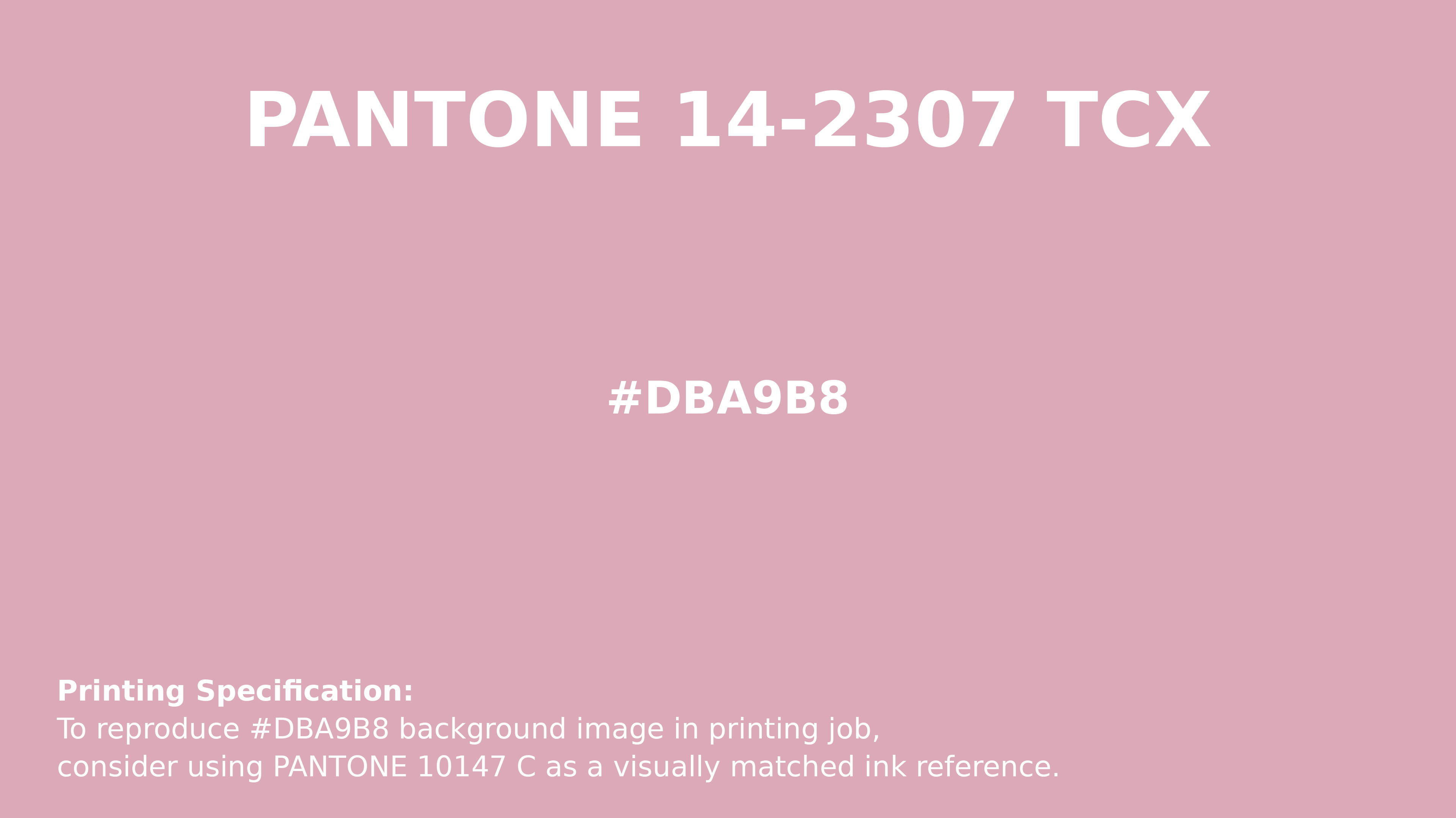 Professional Pantone color reference guide for Pantone 14-2307 Tcx Cameo Pink Color | Hex color Code #dba9b8. Perfect for printing specifications and color matching in production. #pantone #colormatching #printing #dba9b8