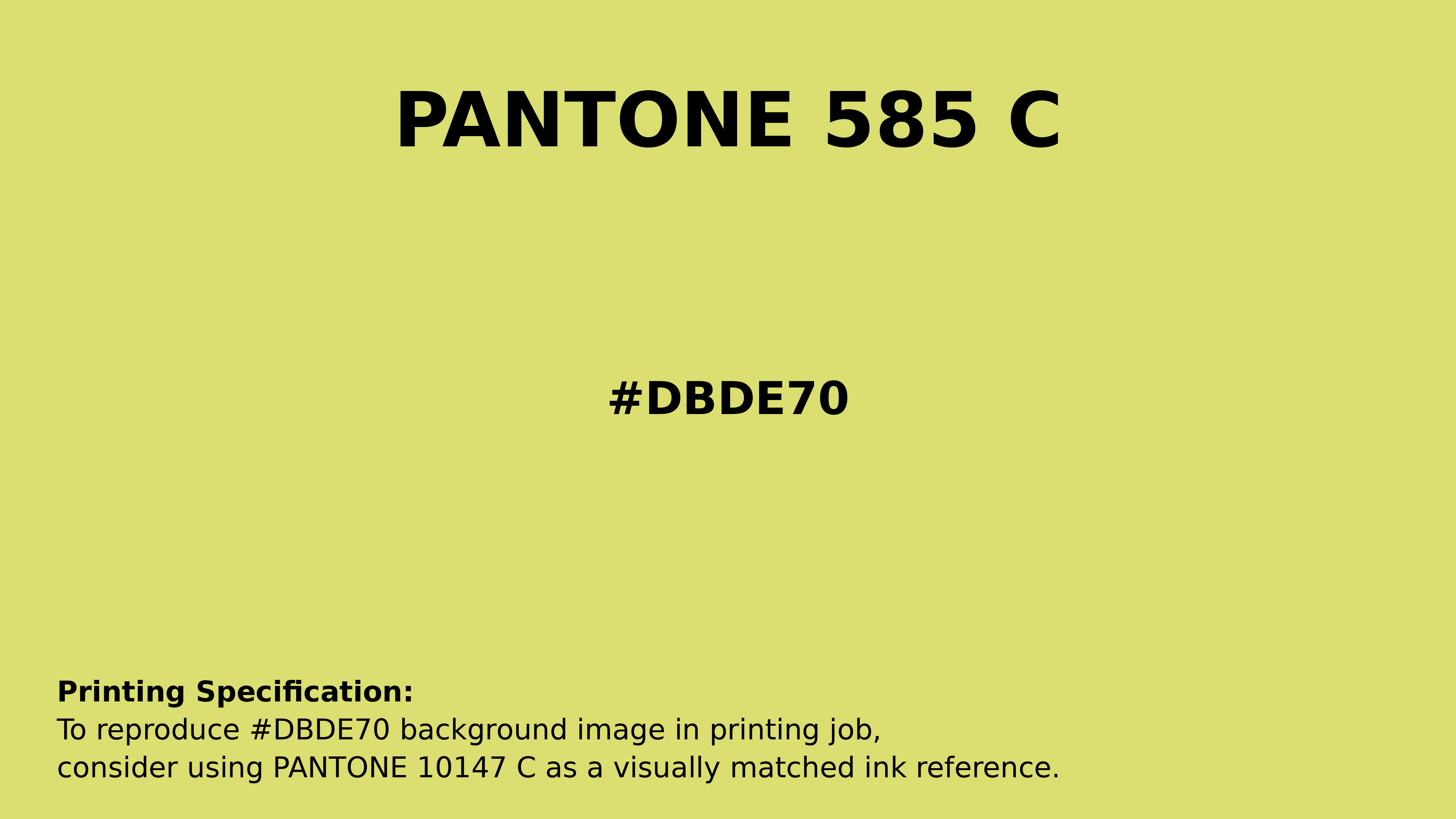 Professional Pantone color reference guide for Pantone 585 C Color | Hex color Code #dbde70. Perfect for printing specifications and color matching in production. #pantone #colormatching #printing #dbde70