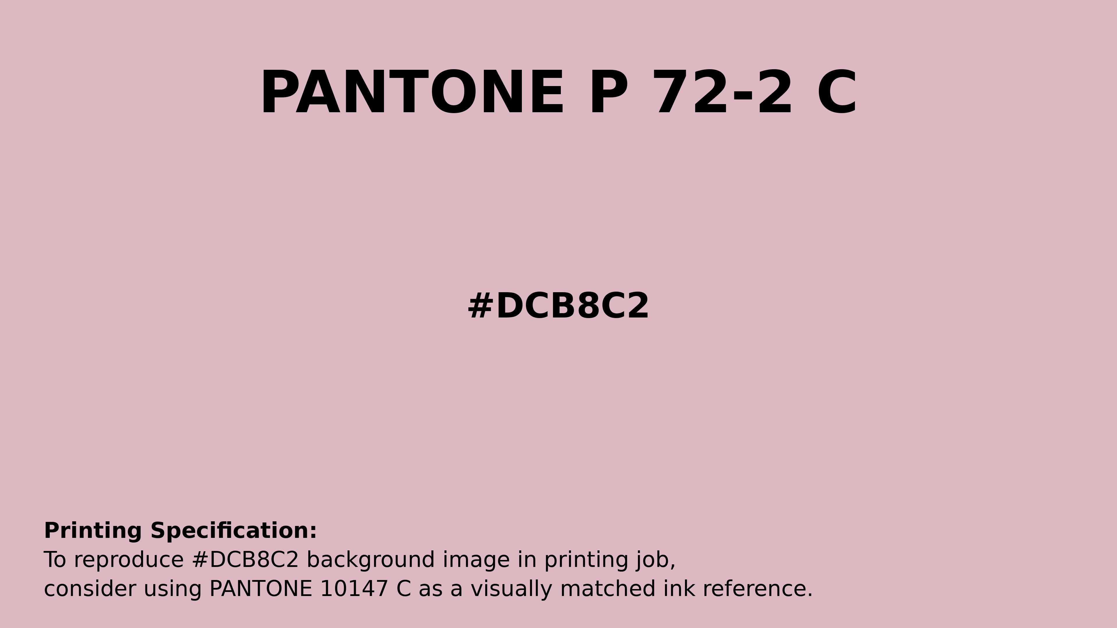 Professional Pantone color reference guide for Pantone P 72-2 C Color | Hex color Code #dcb8c2. Perfect for printing specifications and color matching in production. #pantone #colormatching #printing #dcb8c2