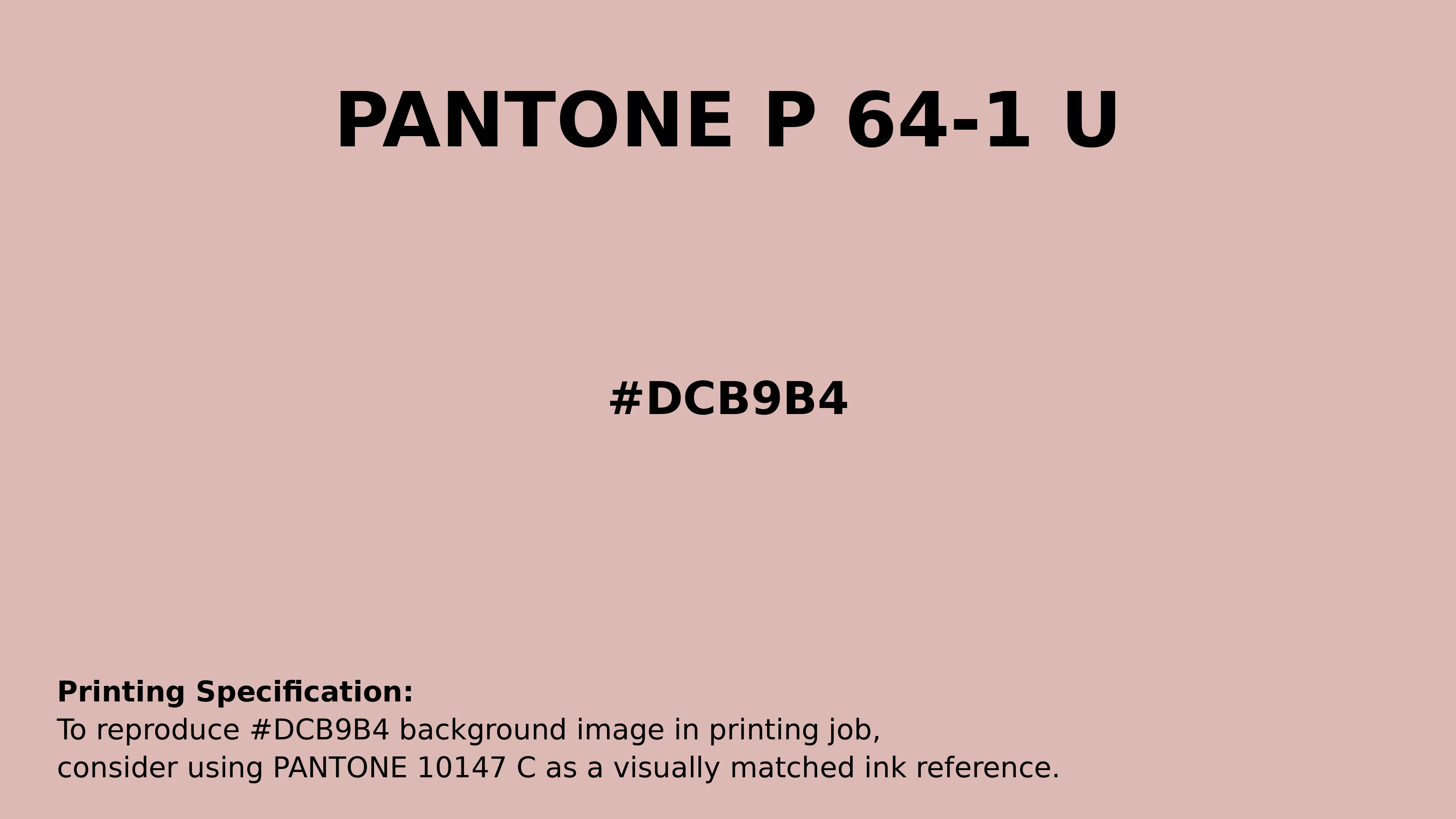 Professional Pantone color reference guide for Pantone P 64-1 U Color | Hex color Code #dcb9b4. Perfect for printing specifications and color matching in production. #pantone #colormatching #printing #dcb9b4
