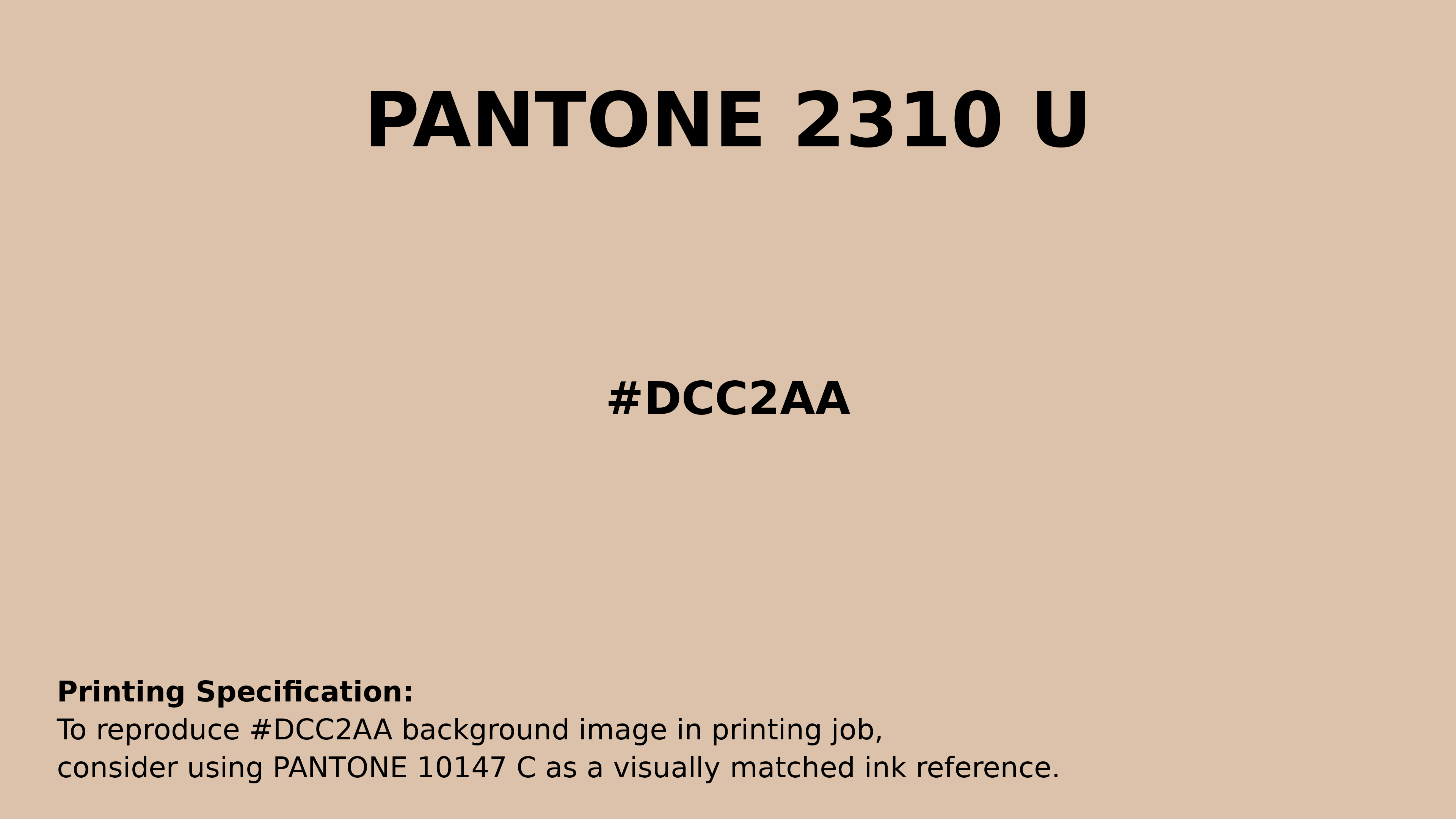 Professional Pantone color reference guide for Pantone 2310 U Color | Hex color Code #dcc2aa. Perfect for printing specifications and color matching in production. #pantone #colormatching #printing #dcc2aa