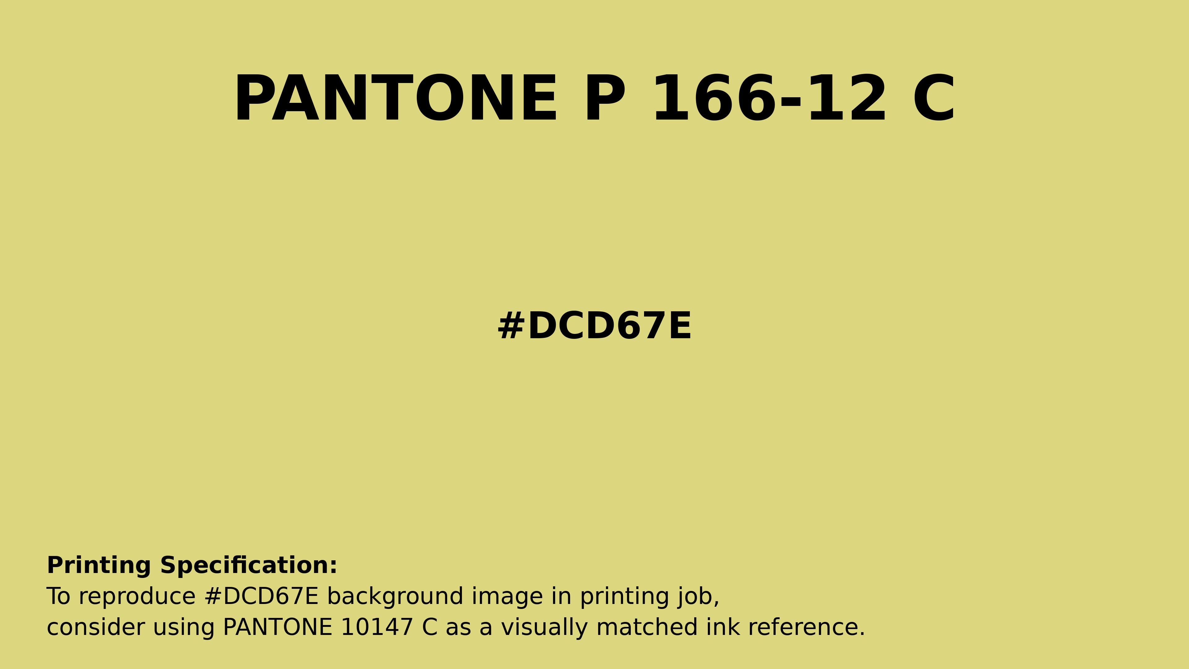 Professional Pantone color reference guide for Pantone P 166-12 C Color | Hex color Code #dcd67e. Perfect for printing specifications and color matching in production. #pantone #colormatching #printing #dcd67e