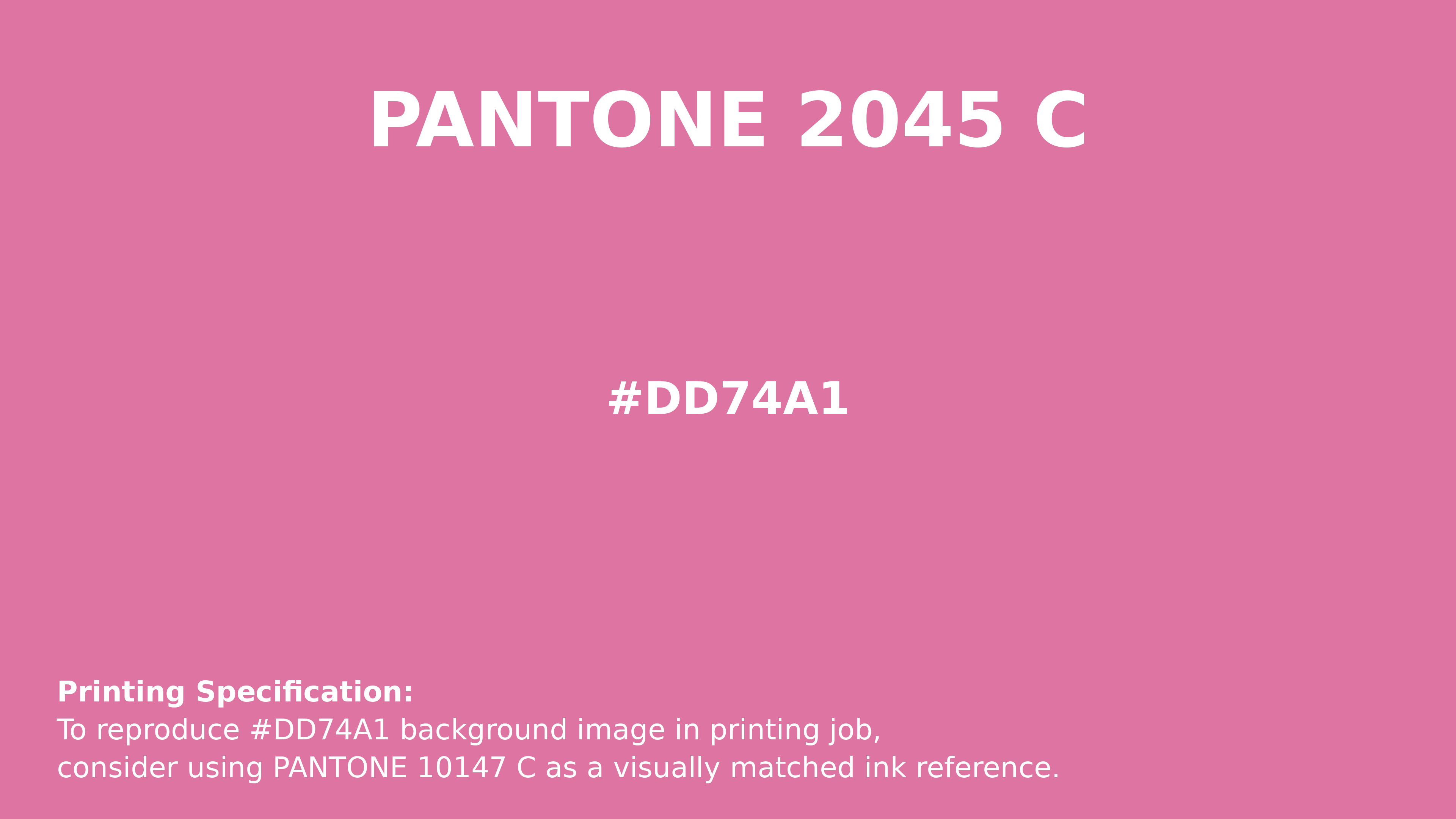 Professional Pantone color reference guide for Pantone 2045 C Color | Hex color Code #dd74a1. Perfect for printing specifications and color matching in production. #pantone #colormatching #printing #dd74a1