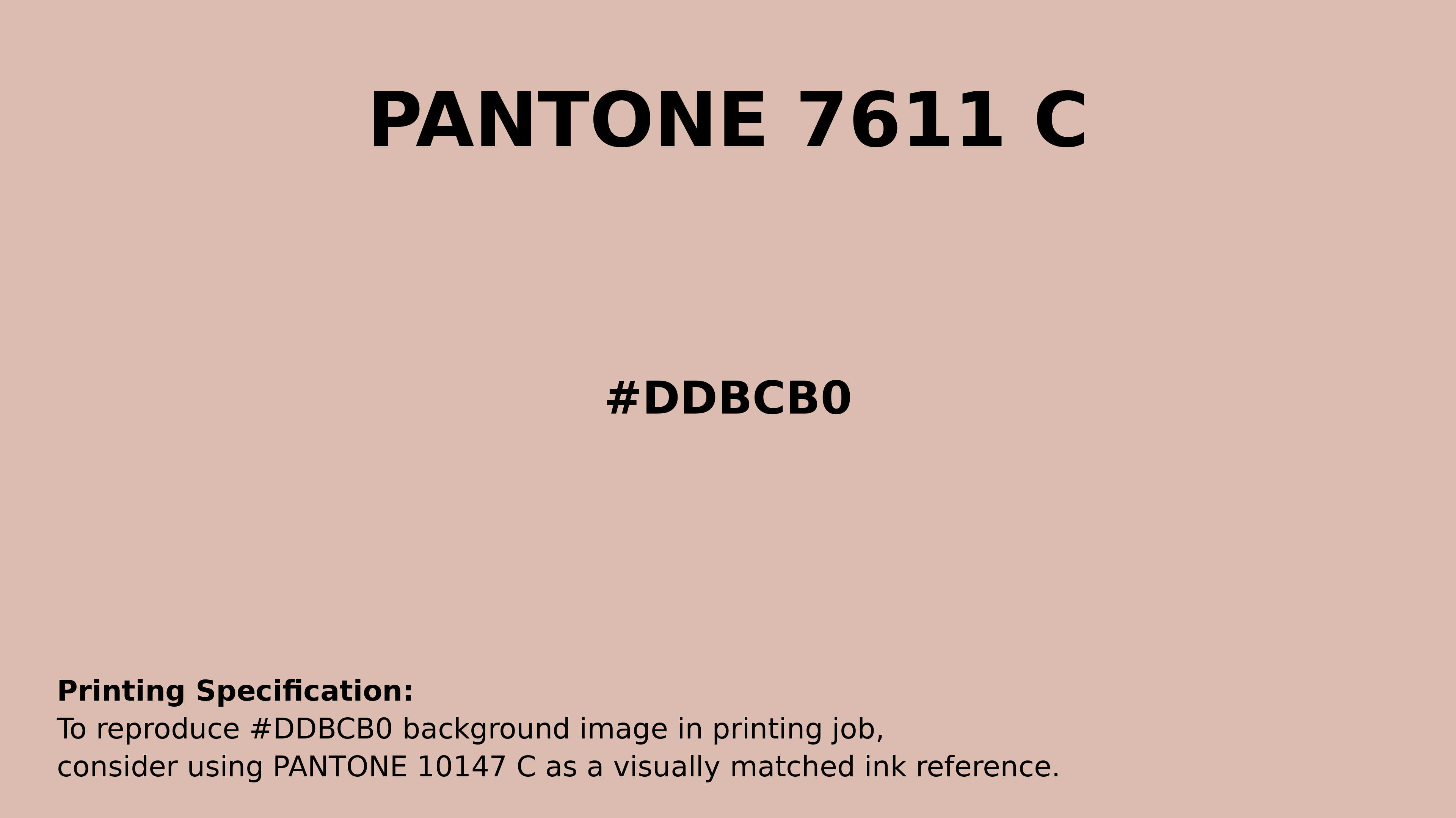 Professional Pantone color reference guide for Pantone 7611 C Color | Hex color Code #ddbcb0. Perfect for printing specifications and color matching in production. #pantone #colormatching #printing #ddbcb0