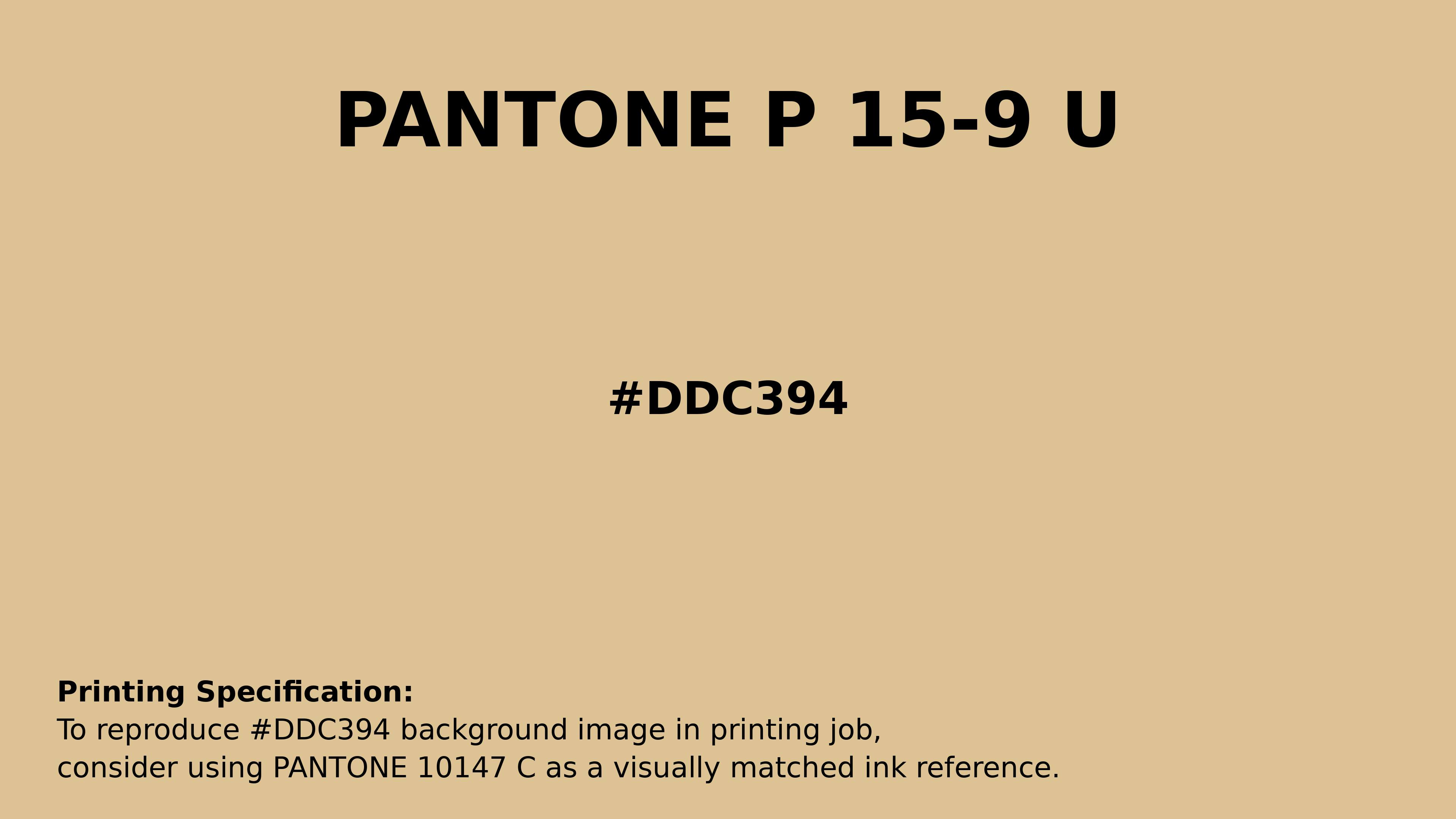Professional Pantone color reference guide for Pantone P 15-9 U Color | Hex color Code #ddc394. Perfect for printing specifications and color matching in production. #pantone #colormatching #printing #ddc394