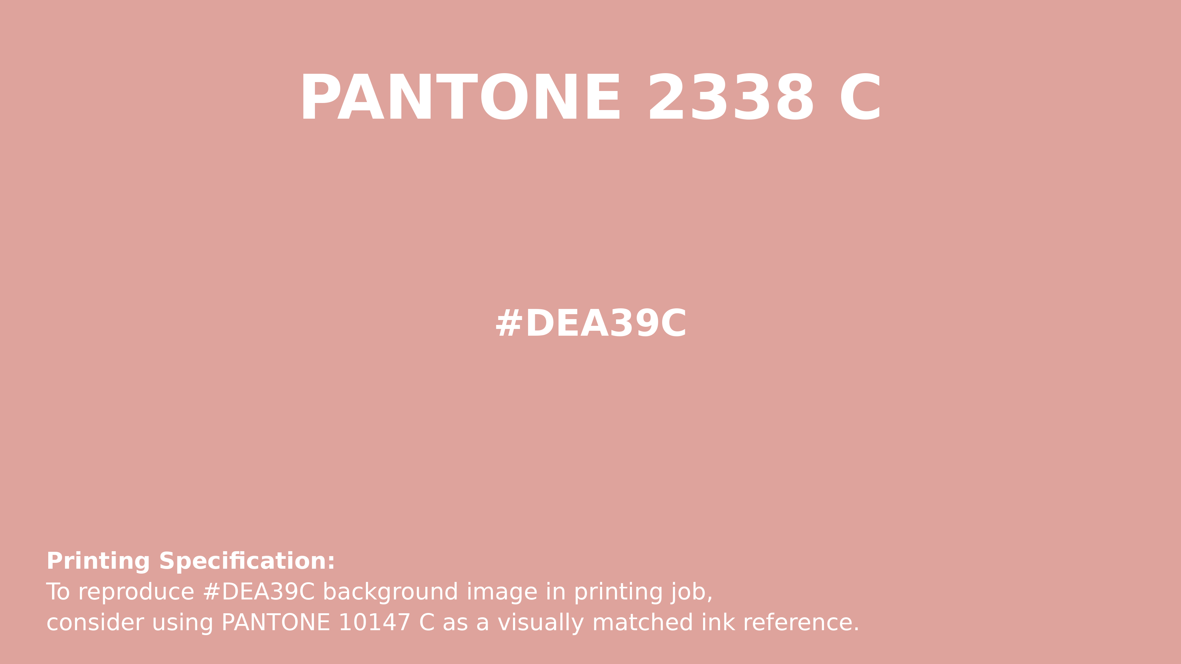 Professional Pantone color reference guide for Pantone 2338 C Color | Hex color Code #dea39c. Perfect for printing specifications and color matching in production. #pantone #colormatching #printing #dea39c
