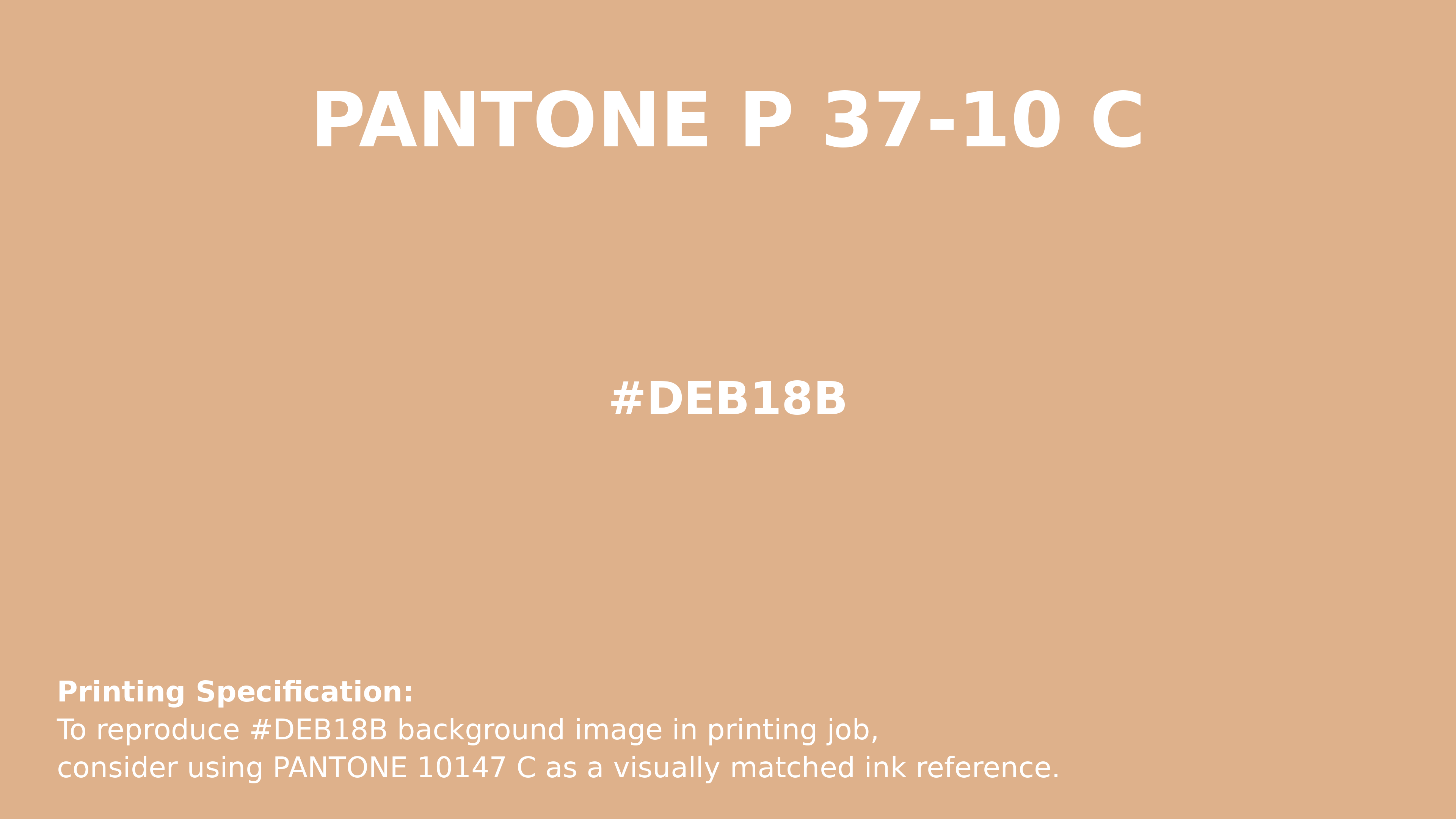 Professional Pantone color reference guide for Pantone P 37-10 C Color | Hex color Code #deb18b. Perfect for printing specifications and color matching in production. #pantone #colormatching #printing #deb18b